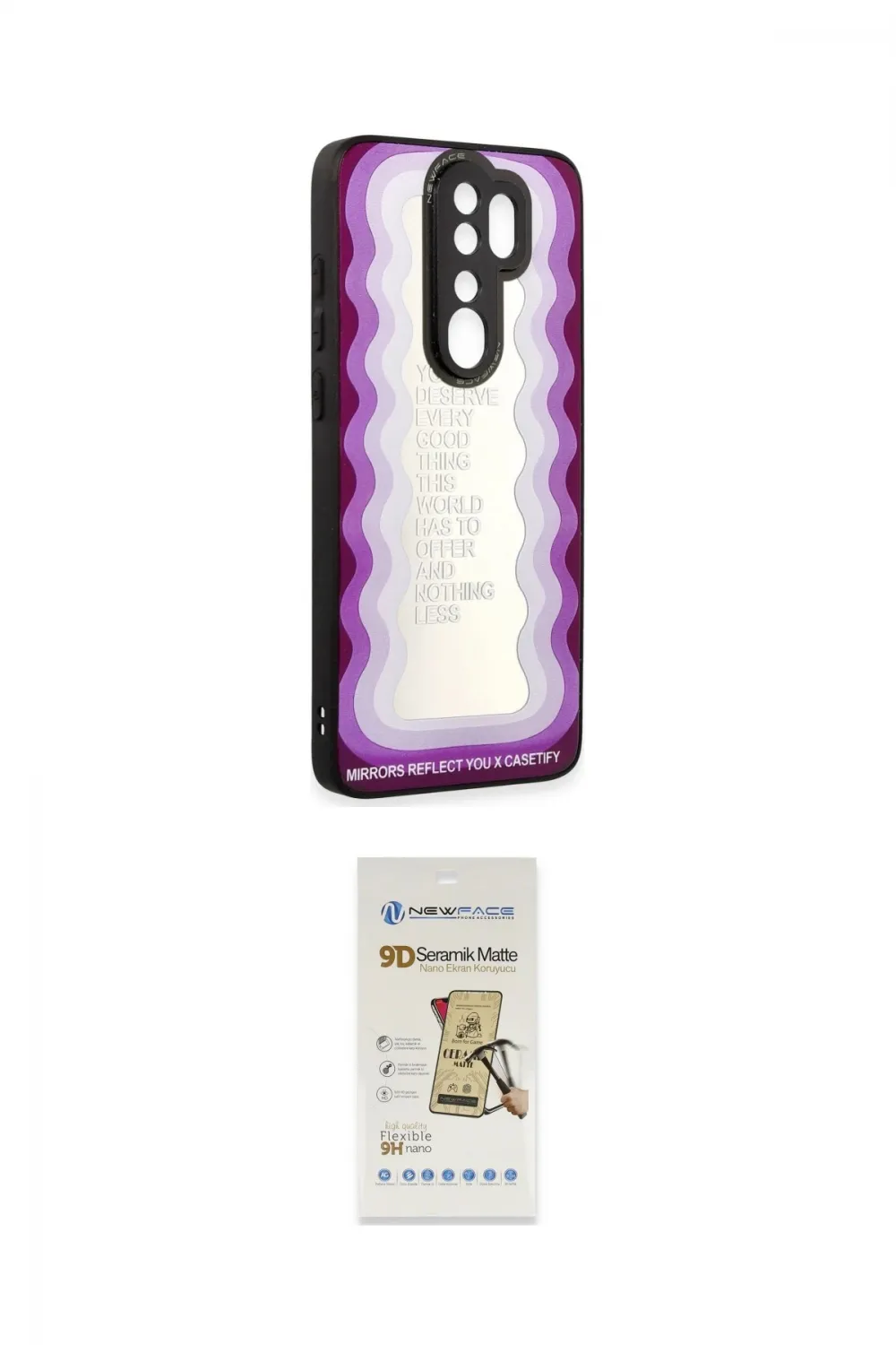 ieg™ Redmi Note 8 Pro Kılıf Odak Klasik Serisi - Siyah Mat Seramik Nano Ekran Koruyucu