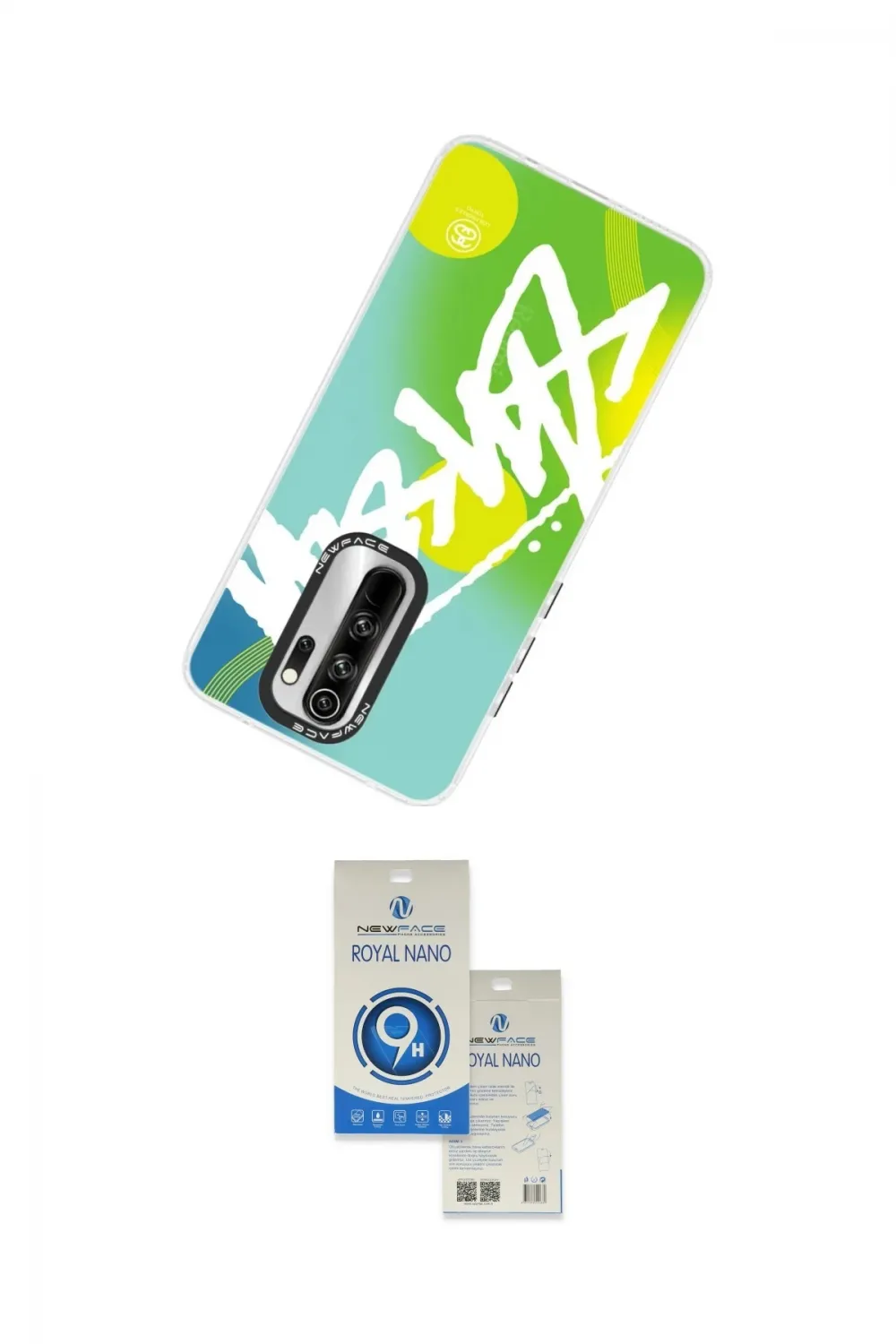 ieg™ Redmi Note 8 Pro Kılıf Siluet Çizgi Koleksiyonu - Şeffaf Royal Nano Ekran Koruyucu