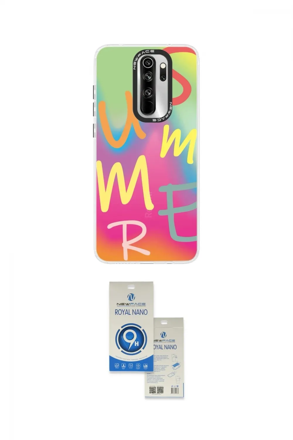 ieg™ Redmi Note 8 Pro Kılıf Siluet Çizgi Koleksiyonu - Şeffaf Royal Nano Ekran Koruyucu