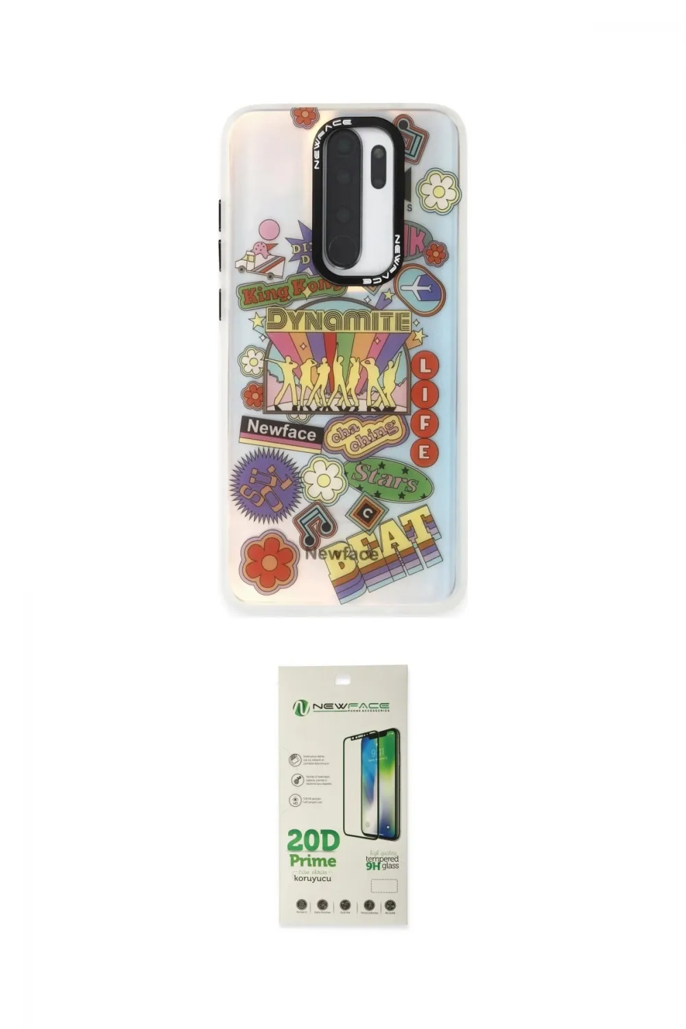ieg™ Redmi Note 8 Pro Kılıf Siluet Çizgi Koleksiyonu - Siyah 20D Premium Cam Ekran Koruyucu
