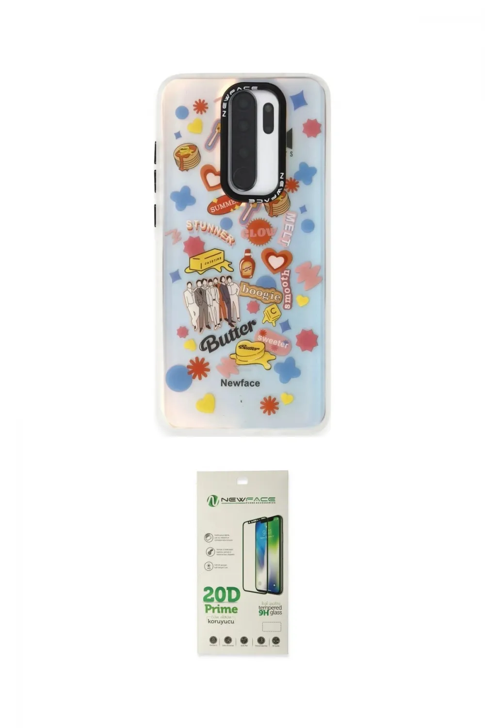 ieg™ Redmi Note 8 Pro Kılıf Siluet Çizgi Koleksiyonu - Siyah 20D Premium Cam Ekran Koruyucu