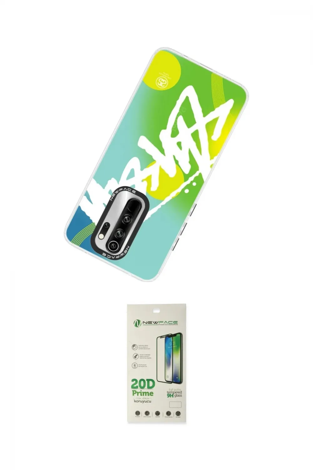 ieg™ Redmi Note 8 Pro Kılıf Siluet Çizgi Koleksiyonu - Siyah 20D Premium Cam Ekran Koruyucu