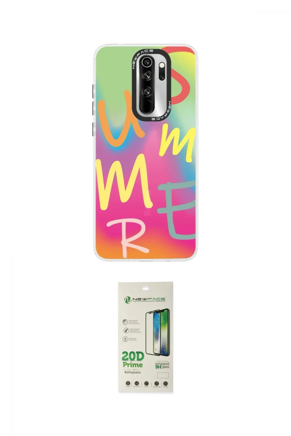 ieg™ Redmi Note 8 Pro Kılıf Siluet Çizgi Koleksiyonu - Siyah 20D Premium Cam Ekran Koruyucu