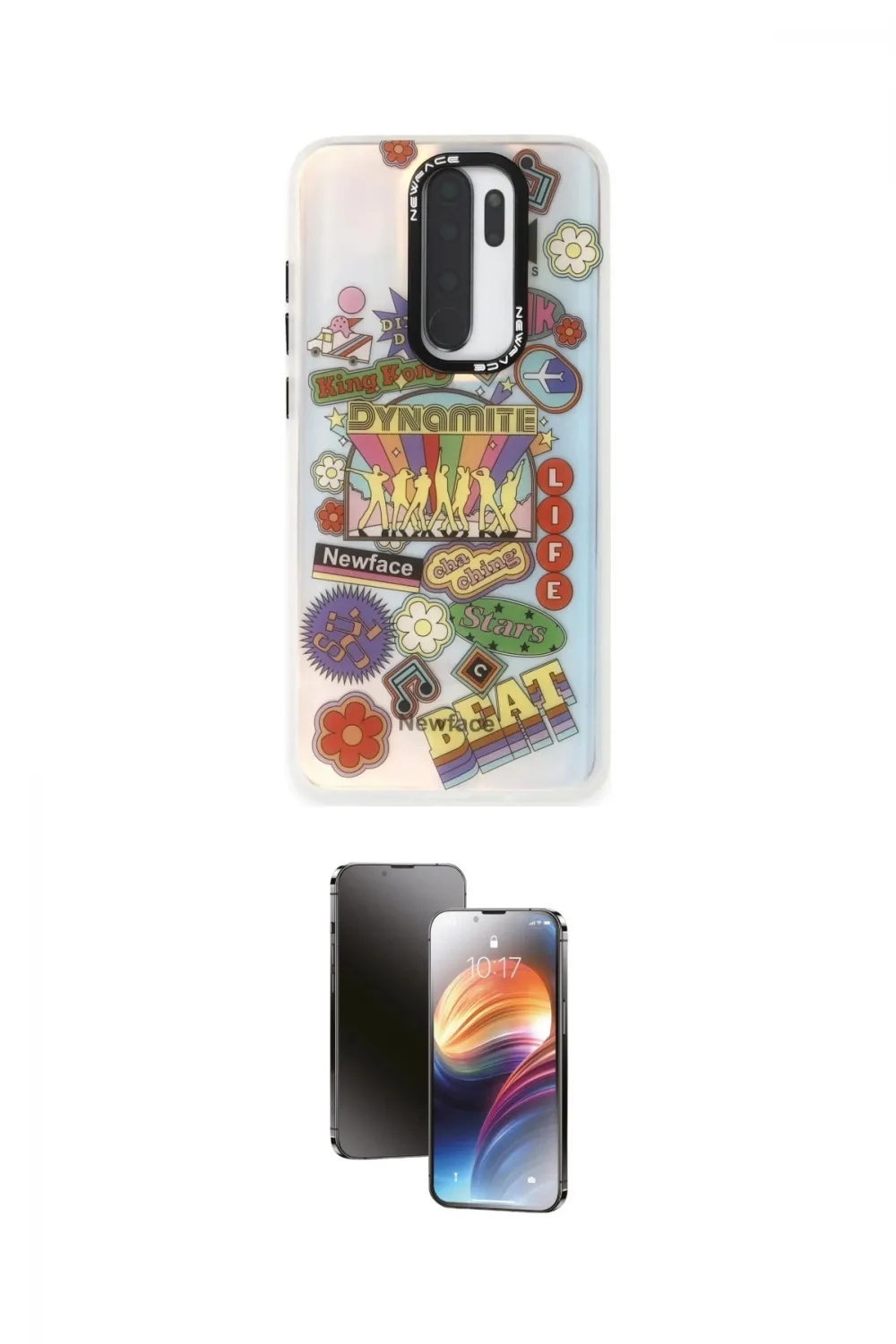 ieg™ Redmi Note 8 Pro Kılıf Siluet Çizgi Koleksiyonu - Siyah 3D Antistatik Mat Seramik Nano Ekran Koruyucu