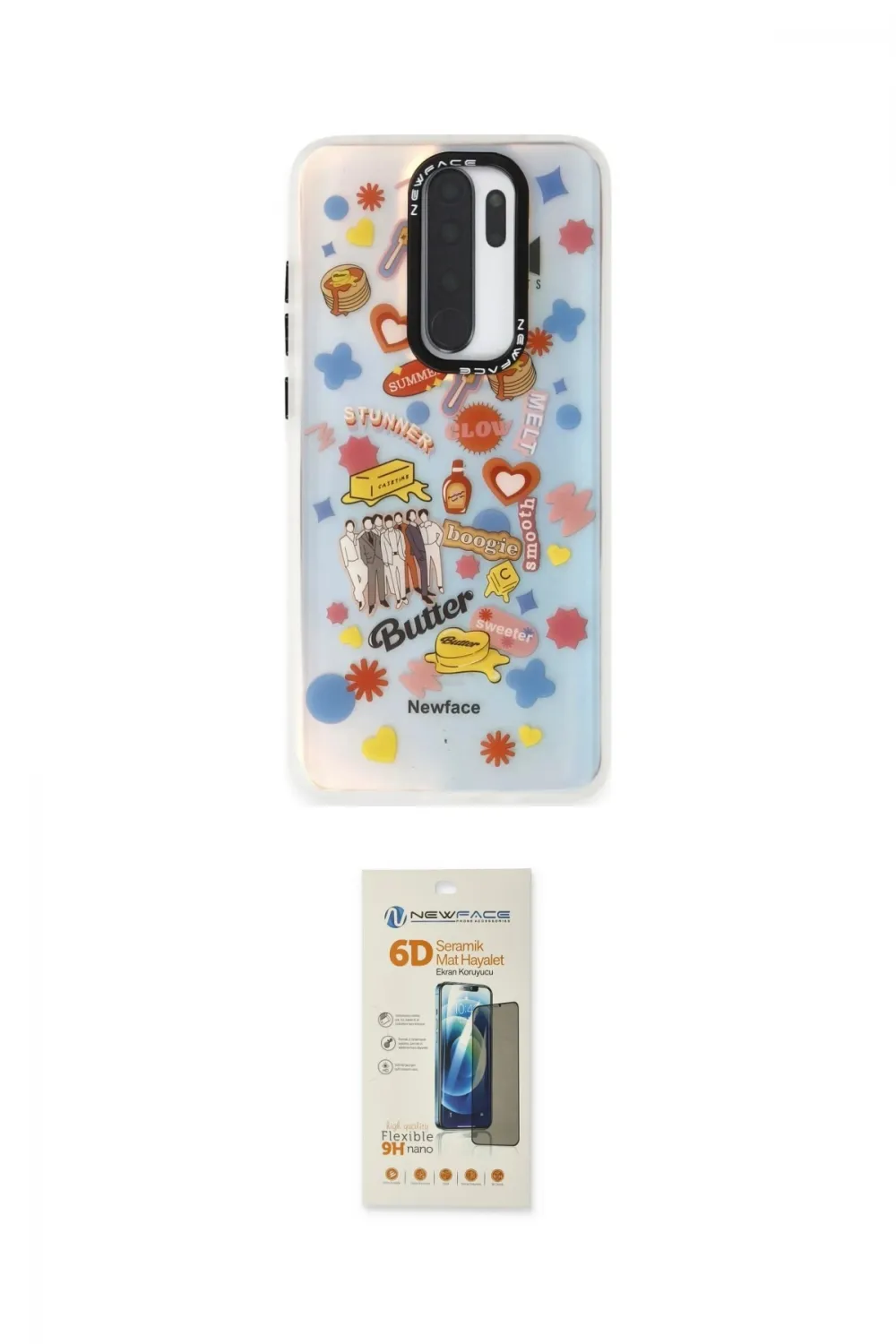 ieg™ Redmi Note 8 Pro Kılıf Siluet Çizgi Koleksiyonu - Siyah 6D Mat Seramik Hayalet Nano Ekran Koruyucu