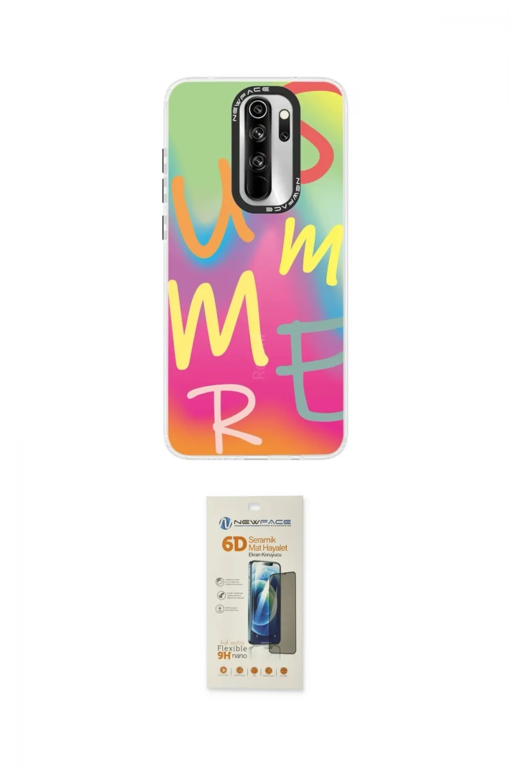 ieg™ Redmi Note 8 Pro Kılıf Siluet Çizgi Koleksiyonu - Siyah 6D Mat Seramik Hayalet Nano Ekran Koruyucu