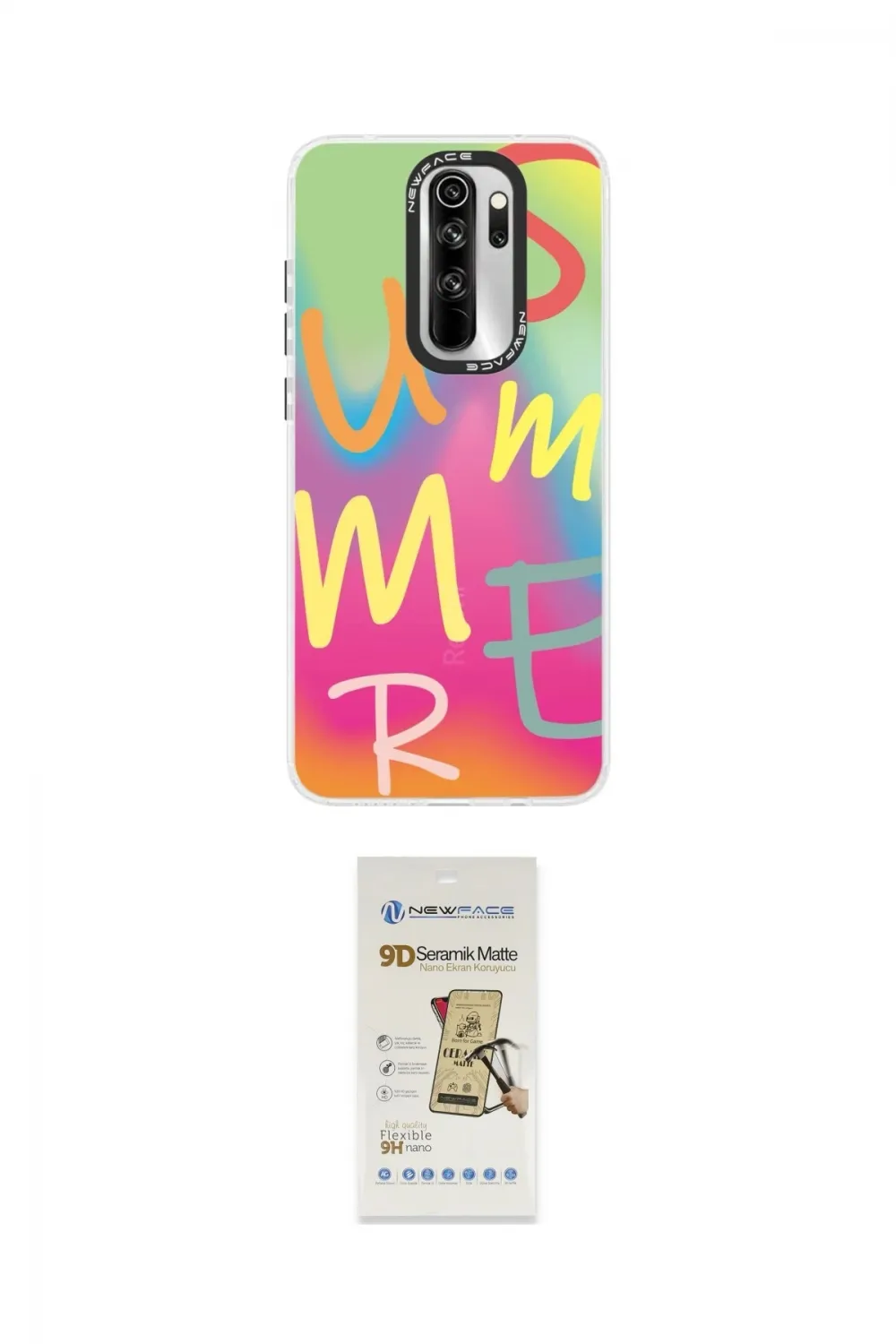 ieg™ Redmi Note 8 Pro Kılıf Siluet Çizgi Koleksiyonu - Siyah Mat Seramik Nano Ekran Koruyucu