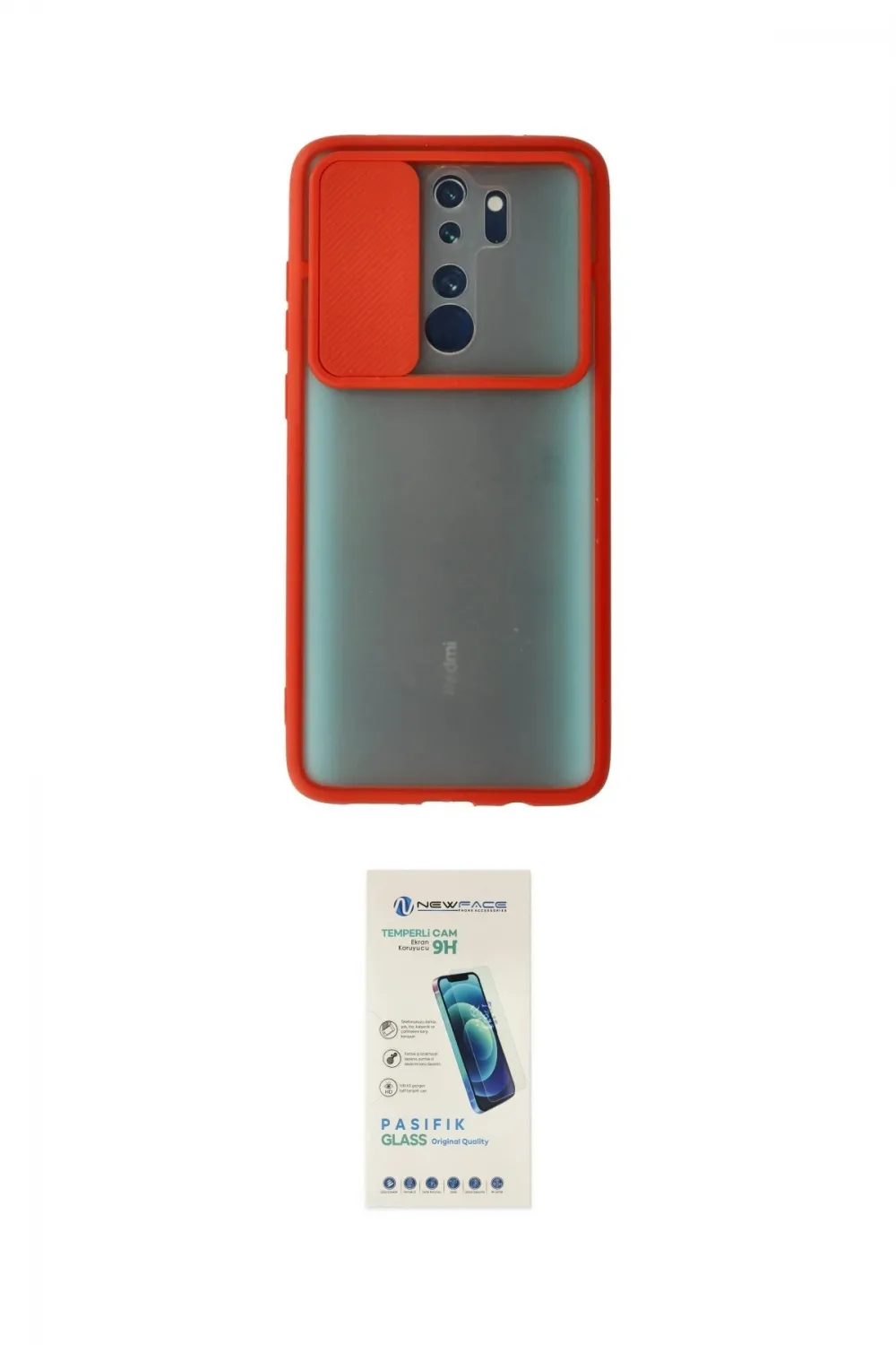 ieg™ Redmi Note 8 Pro Kılıf Vadi Çizgi - Şeffaf Pasifik Cam Ekran Koruyucu