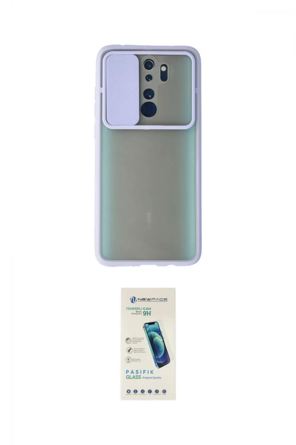 ieg™ Redmi Note 8 Pro Kılıf Vadi Çizgi - Şeffaf Pasifik Cam Ekran Koruyucu