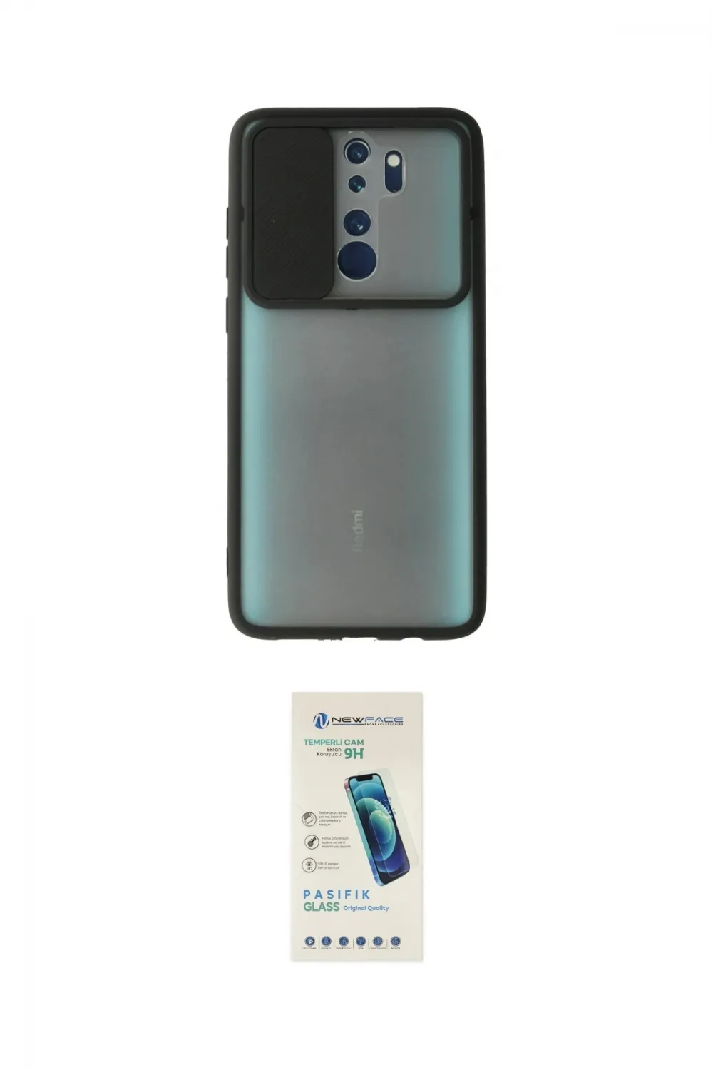 ieg™ Redmi Note 8 Pro Kılıf Vadi Çizgi - Şeffaf Pasifik Cam Ekran Koruyucu