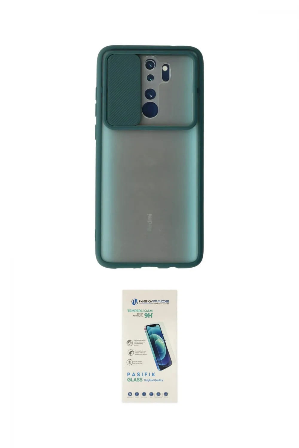 ieg™ Redmi Note 8 Pro Kılıf Vadi Çizgi - Şeffaf Pasifik Cam Ekran Koruyucu