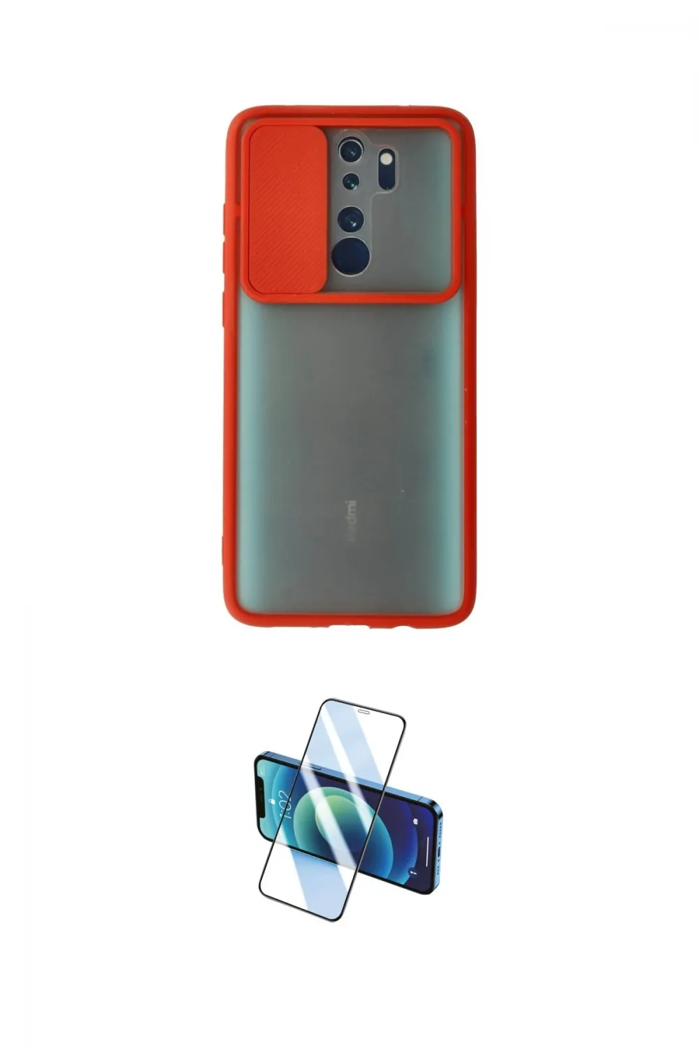 ieg™ Redmi Note 8 Pro Kılıf Vadi Çizgi - Siyah 3D Antistatik Cam Ekran Koruyucu