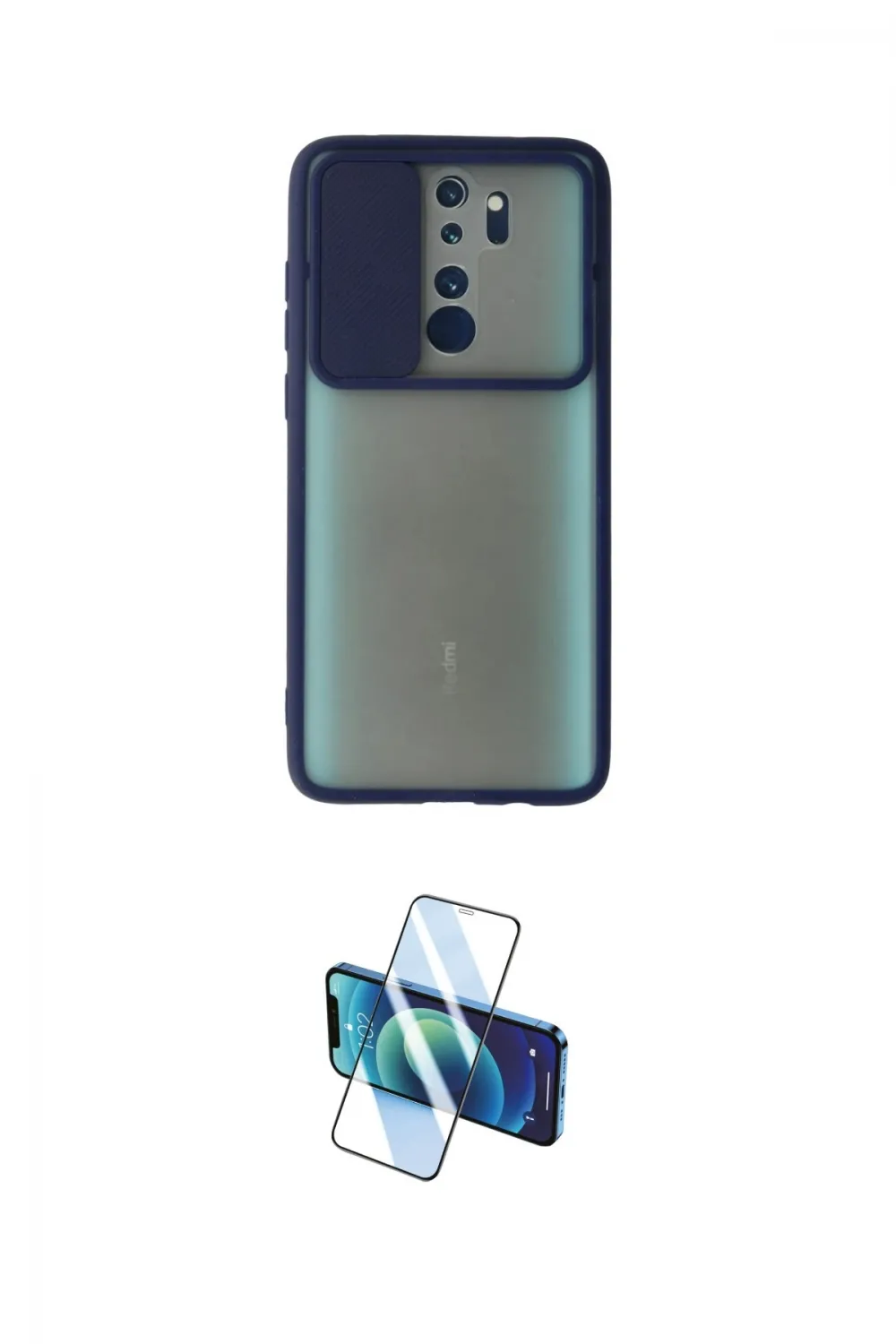 ieg™ Redmi Note 8 Pro Kılıf Vadi Çizgi - Siyah 3D Antistatik Cam Ekran Koruyucu