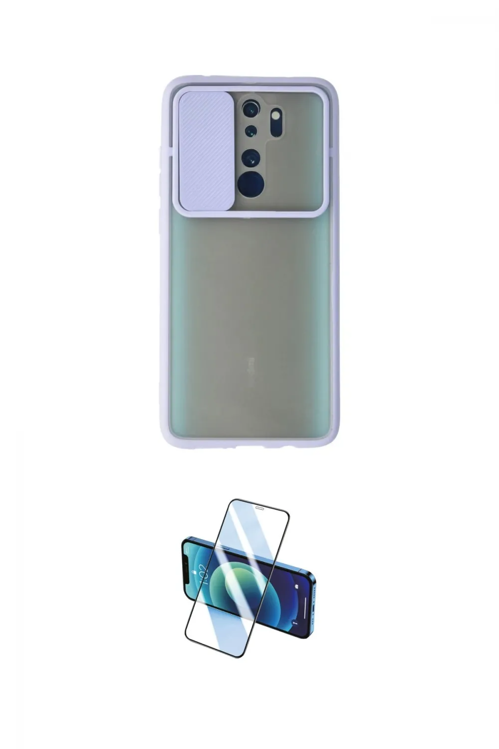 ieg™ Redmi Note 8 Pro Kılıf Vadi Çizgi - Siyah 3D Antistatik Cam Ekran Koruyucu
