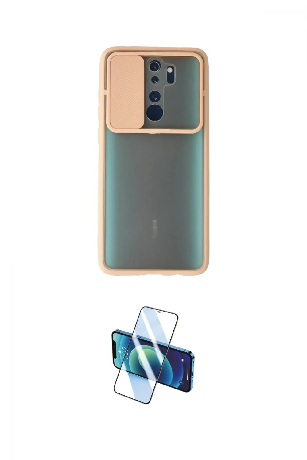 ieg™ Redmi Note 8 Pro Kılıf Vadi Çizgi - Siyah 3D Antistatik Cam Ekran Koruyucu