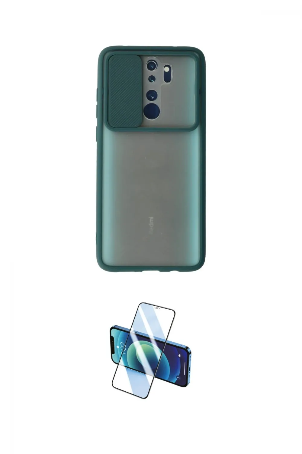 ieg™ Redmi Note 8 Pro Kılıf Vadi Çizgi - Siyah 3D Antistatik Cam Ekran Koruyucu