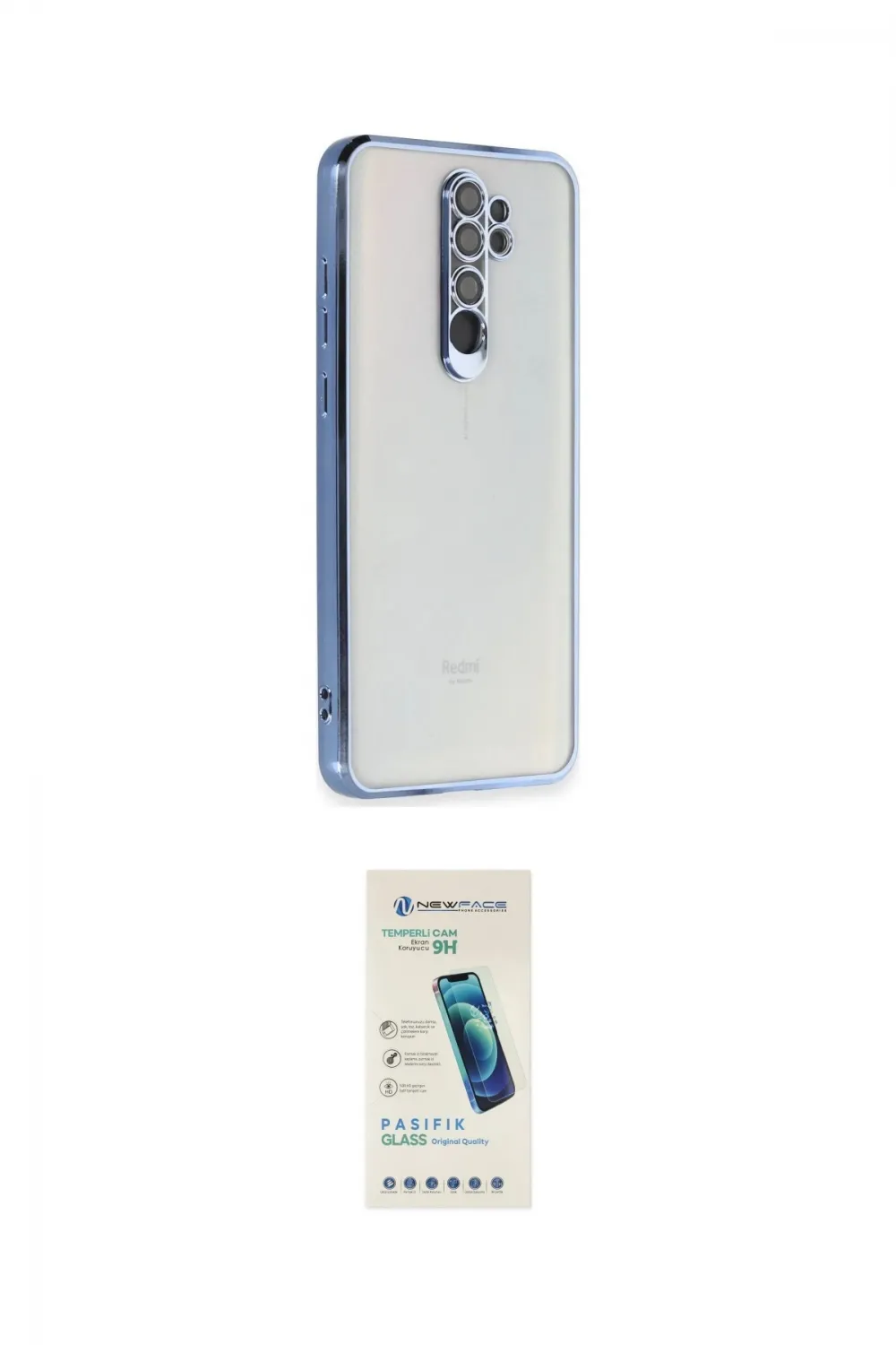 ieg™ Redmi Note 8 Pro Kılıf Vadi Minimal - Şeffaf Pasifik Cam Ekran Koruyucu