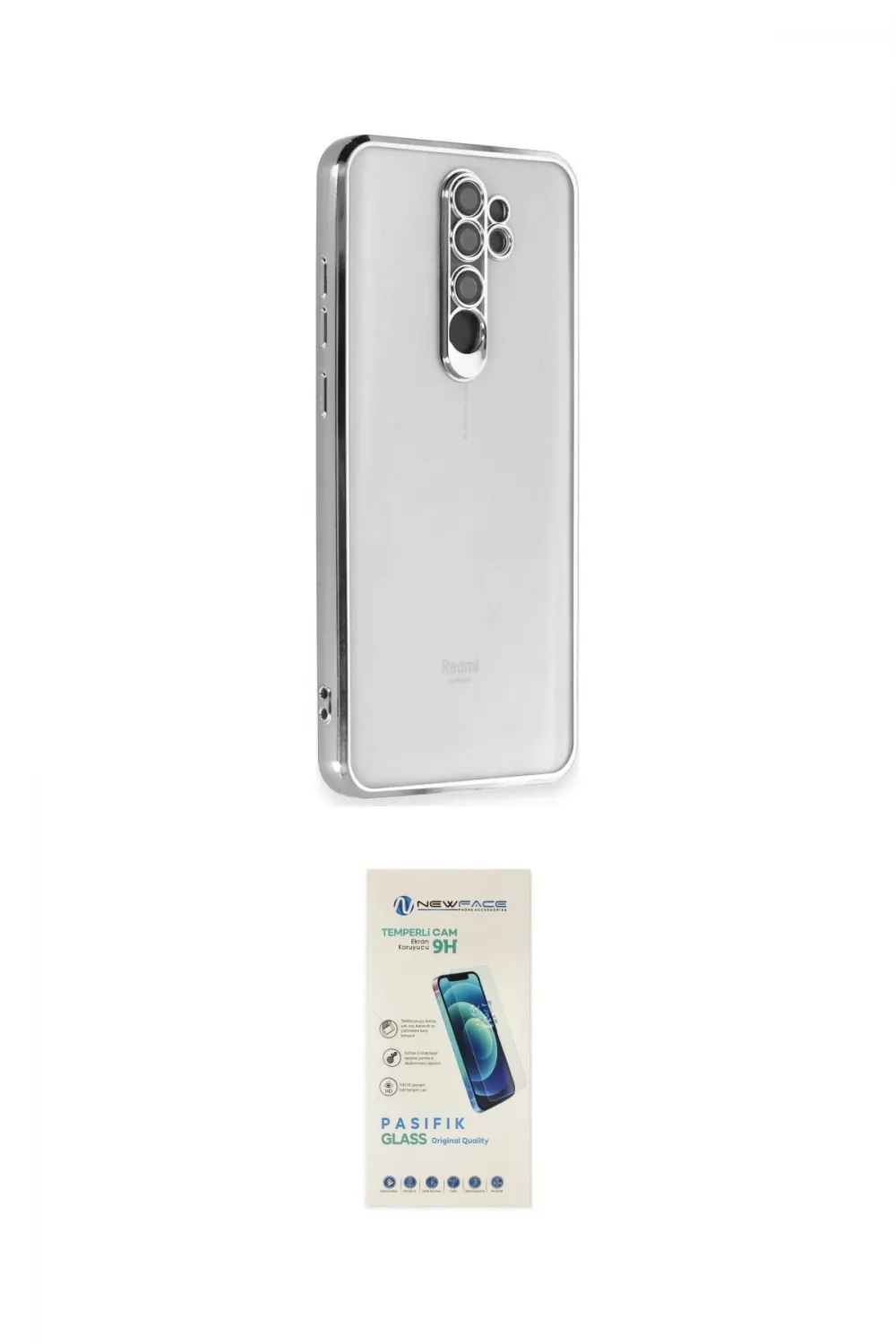 ieg™ Redmi Note 8 Pro Kılıf Vadi Minimal - Şeffaf Pasifik Cam Ekran Koruyucu