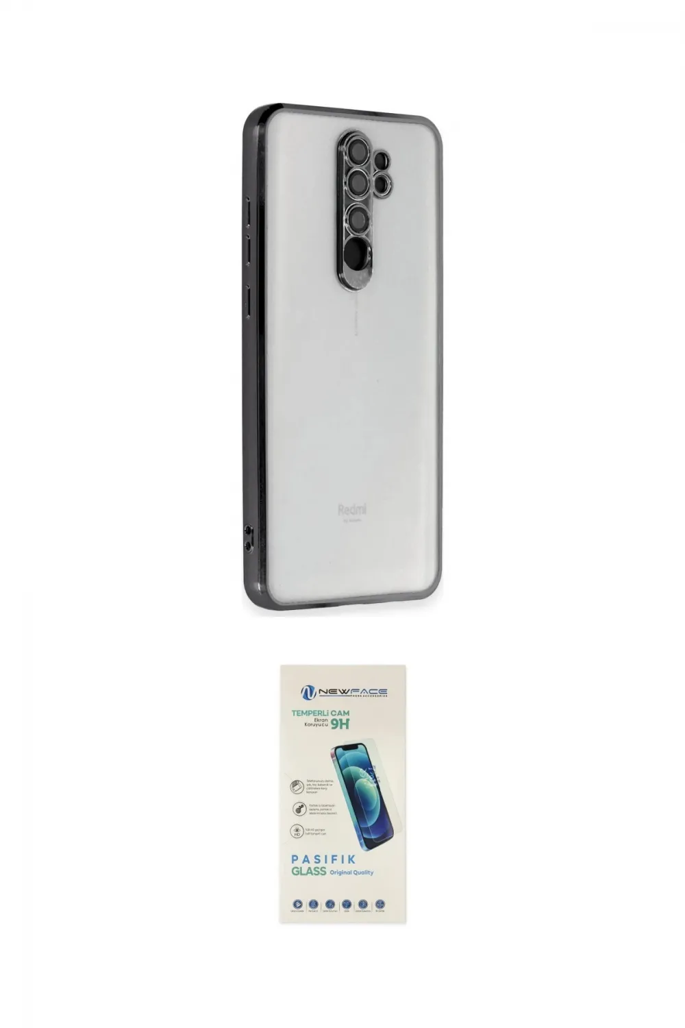 ieg™ Redmi Note 8 Pro Kılıf Vadi Minimal - Şeffaf Pasifik Cam Ekran Koruyucu