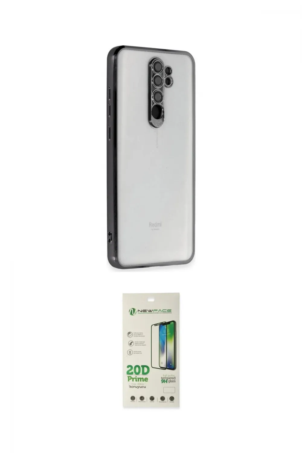 ieg™ Redmi Note 8 Pro Kılıf Vadi Minimal - Siyah 20D Premium Cam Ekran Koruyucu