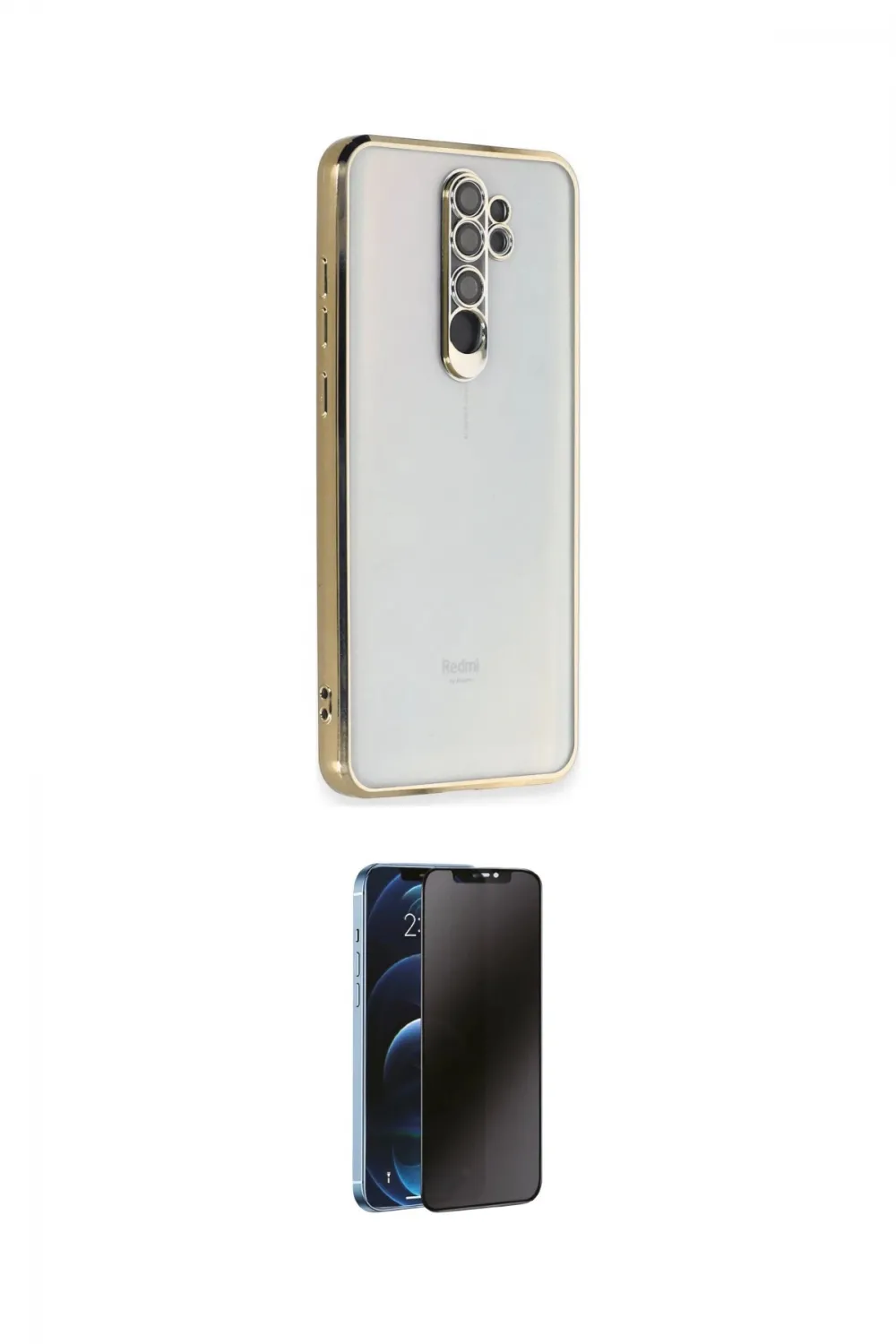 ieg™ Redmi Note 8 Pro Kılıf Vadi Minimal - Siyah 3D Antistatik Hayalet Cam Ekran Koruyucu