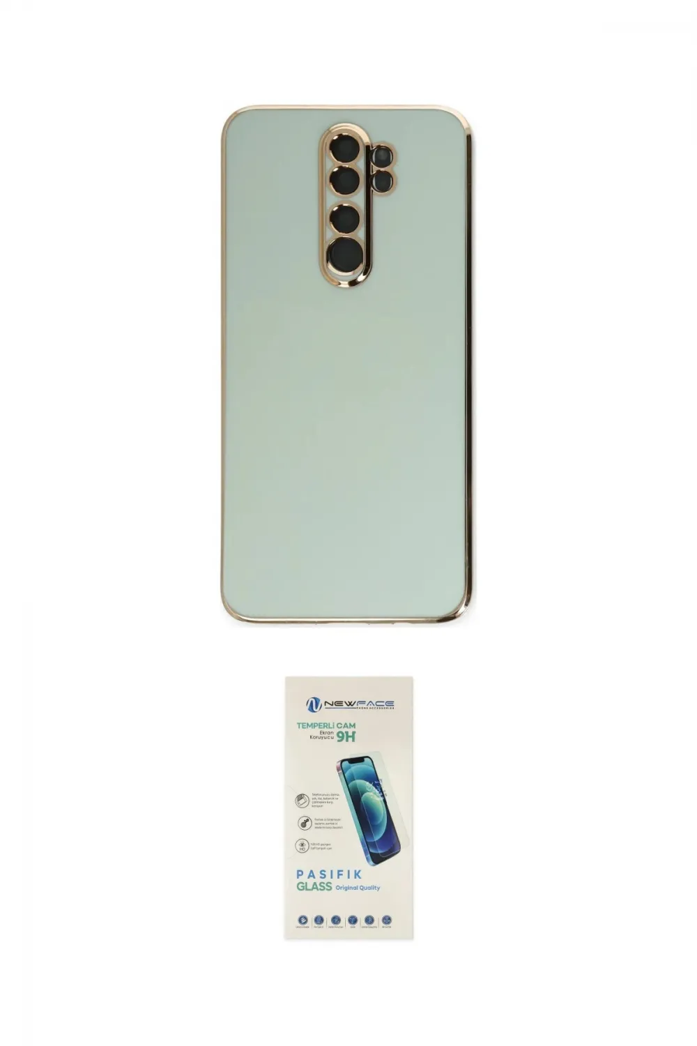 ieg™ Redmi Note 8 Pro Kılıf Yankı Serisi - Şeffaf Pasifik Cam Ekran Koruyucu