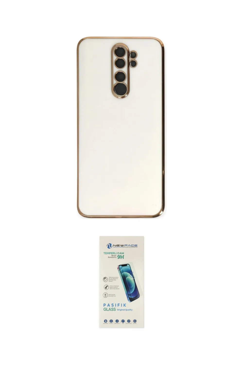 ieg™ Redmi Note 8 Pro Kılıf Yankı Serisi - Şeffaf Pasifik Cam Ekran Koruyucu