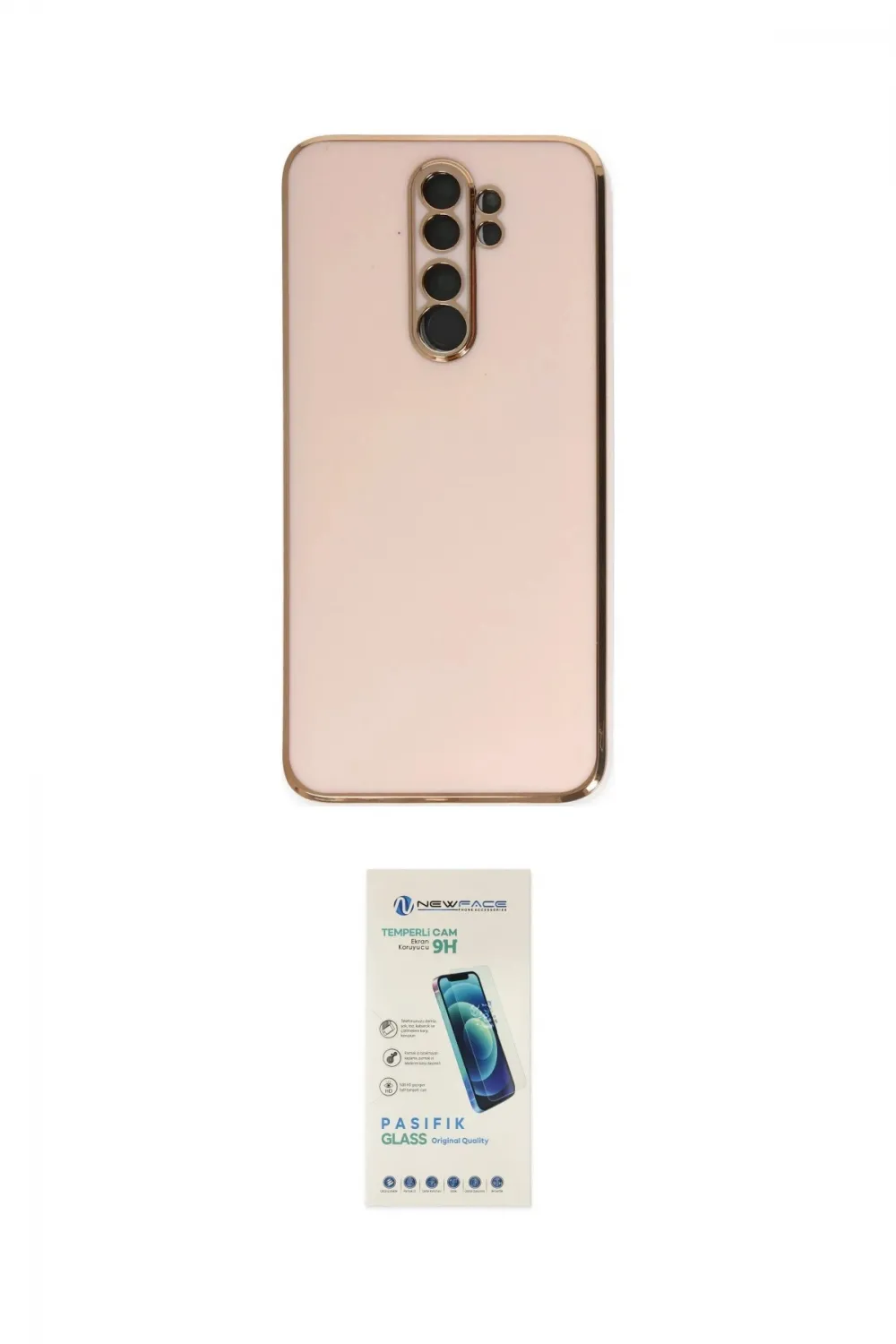 ieg™ Redmi Note 8 Pro Kılıf Yankı Serisi - Şeffaf Pasifik Cam Ekran Koruyucu