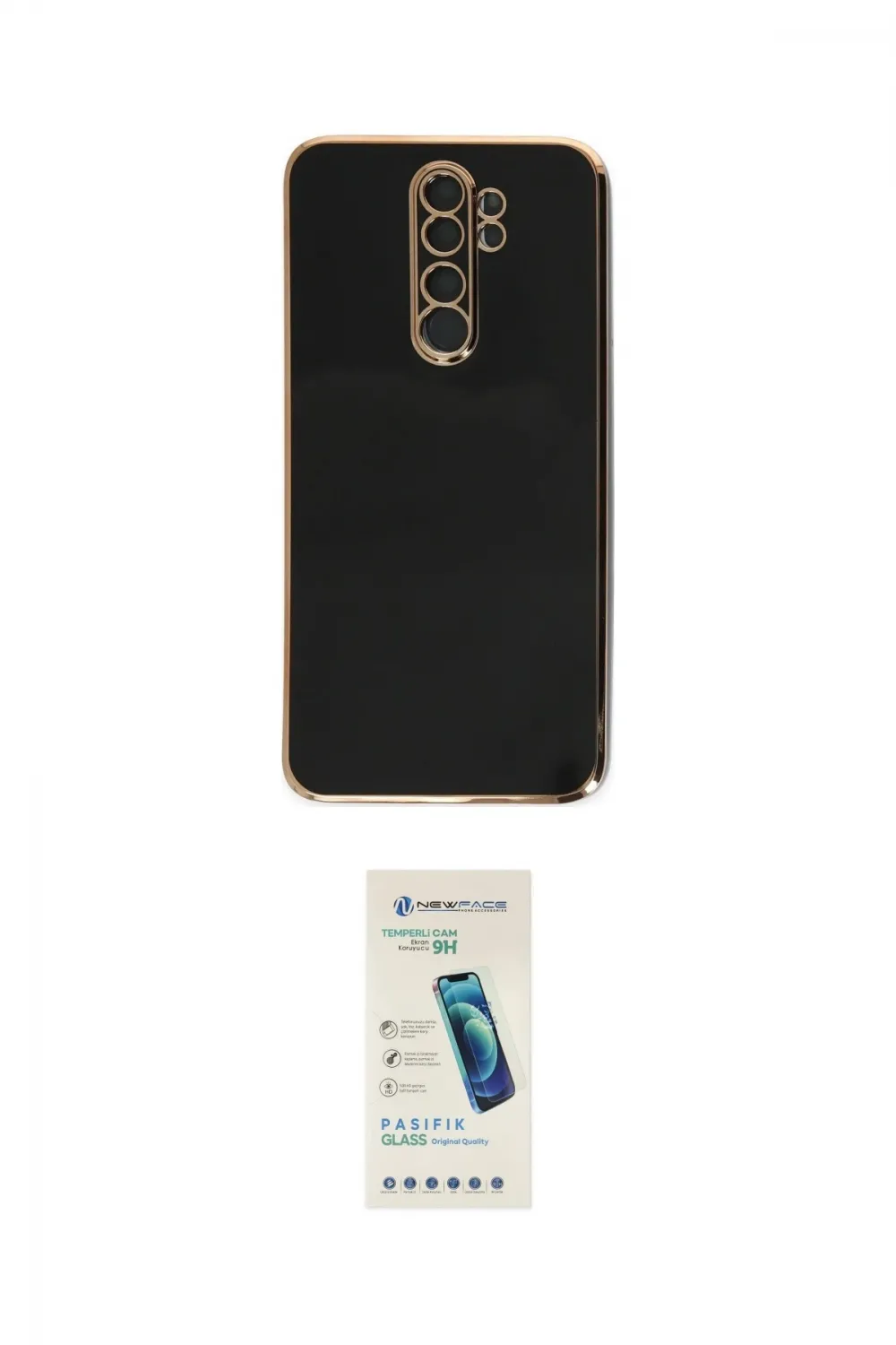 ieg™ Redmi Note 8 Pro Kılıf Yankı Serisi - Şeffaf Pasifik Cam Ekran Koruyucu