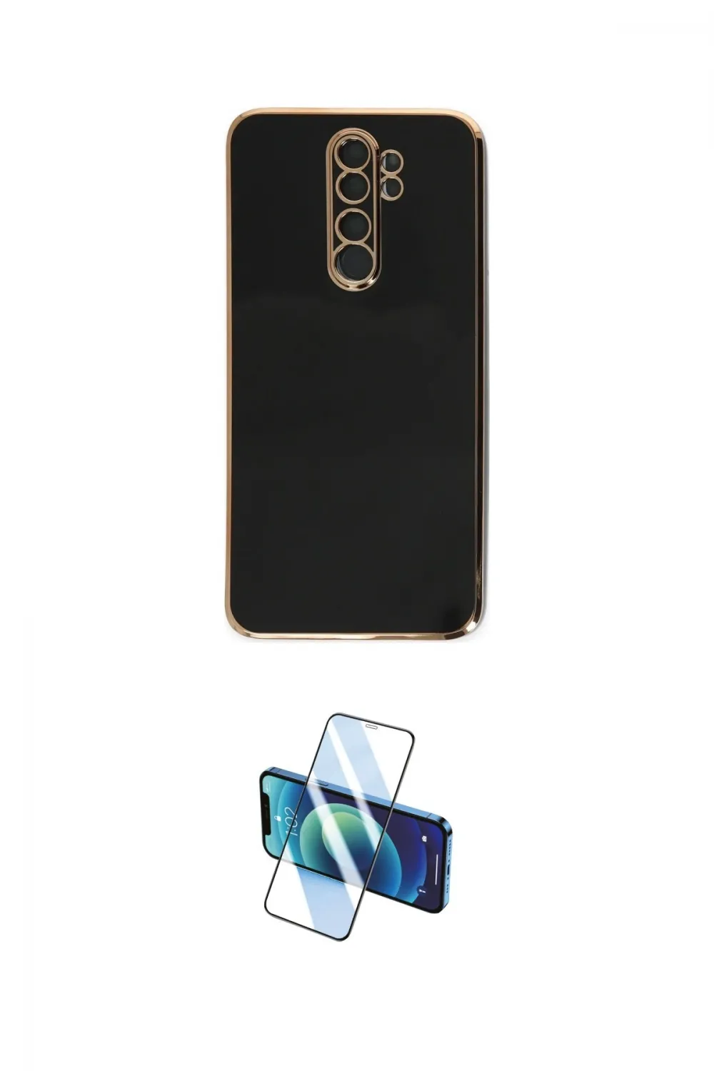 ieg™ Redmi Note 8 Pro Kılıf Yankı Serisi - Siyah 3D Antistatik Cam Ekran Koruyucu
