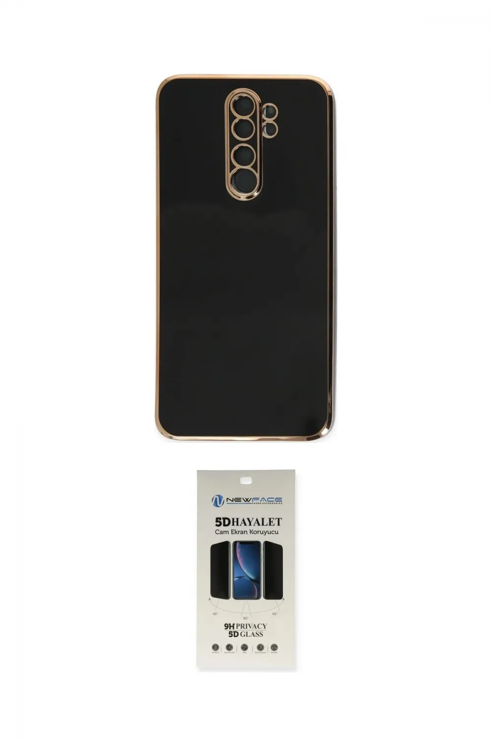 ieg™ Redmi Note 8 Pro Kılıf Yankı Serisi - Siyah 5D Hayalet Cam Ekran Koruyucu