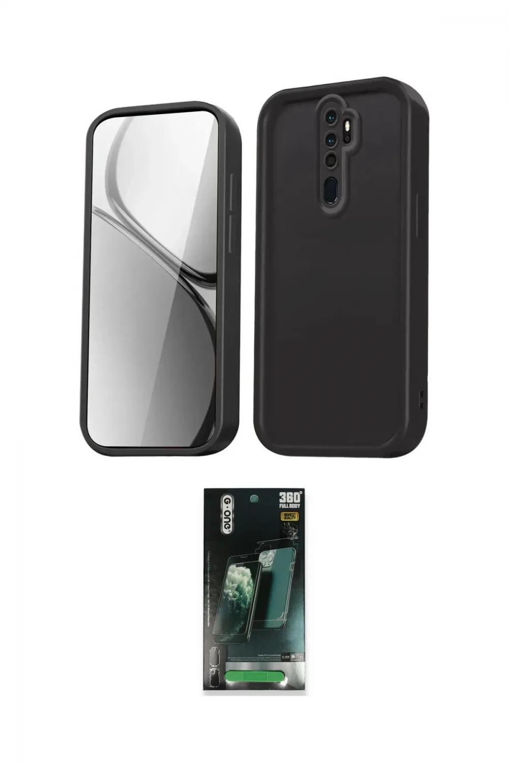 ieg™ Redmi Note 8 Pro Kılıf Yankı Yansıma Özel Seri - Şeffaf 360 Full Body Arka Koruyucu