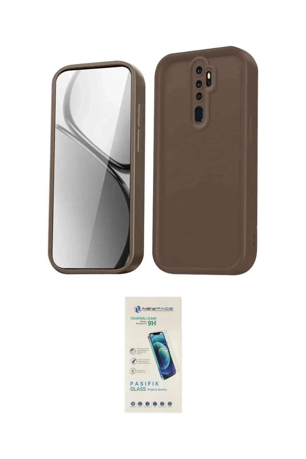 ieg™ Redmi Note 8 Pro Kılıf Yankı Yansıma Özel Seri - Şeffaf Pasifik Cam Ekran Koruyucu
