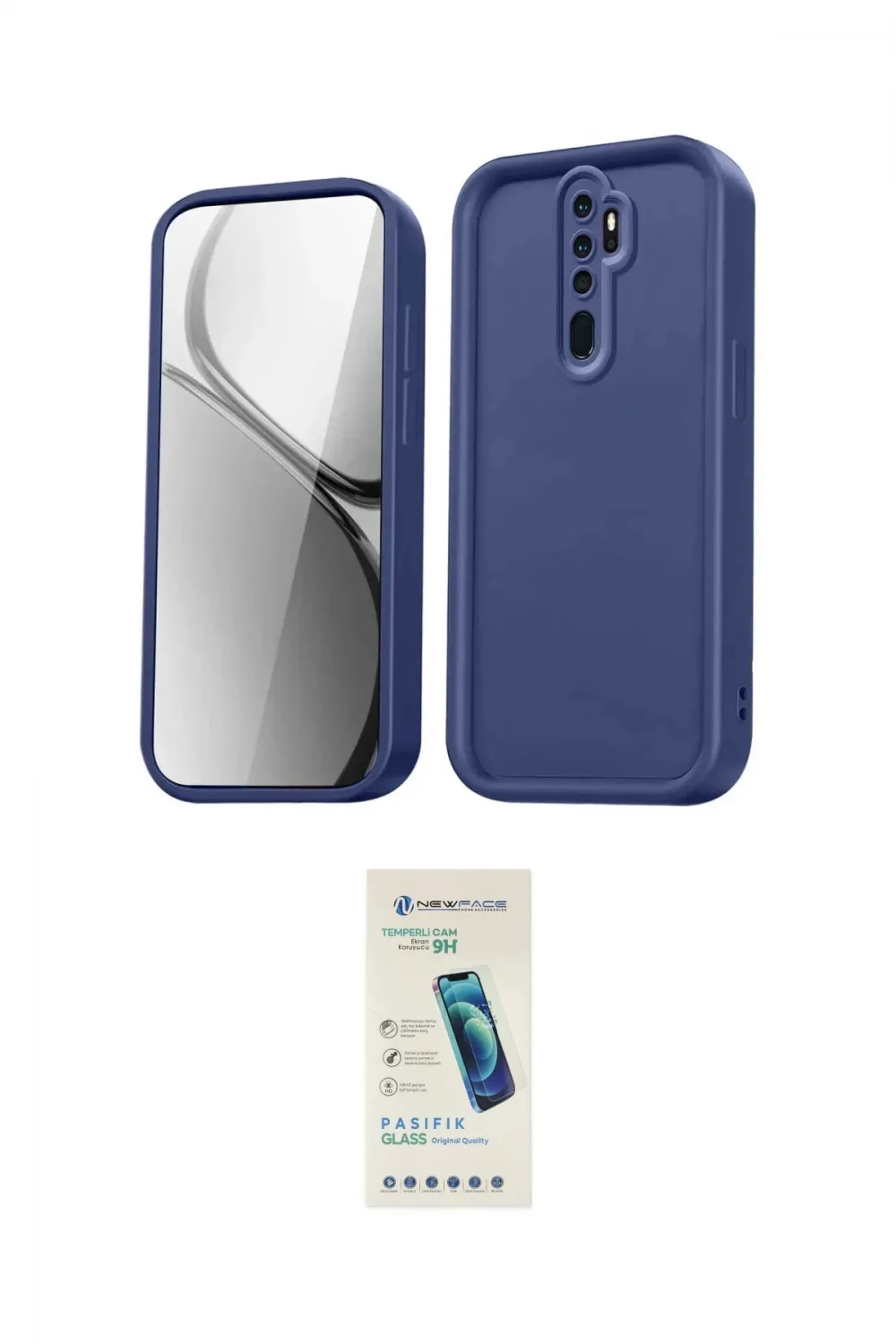 ieg™ Redmi Note 8 Pro Kılıf Yankı Yansıma Özel Seri - Şeffaf Pasifik Cam Ekran Koruyucu