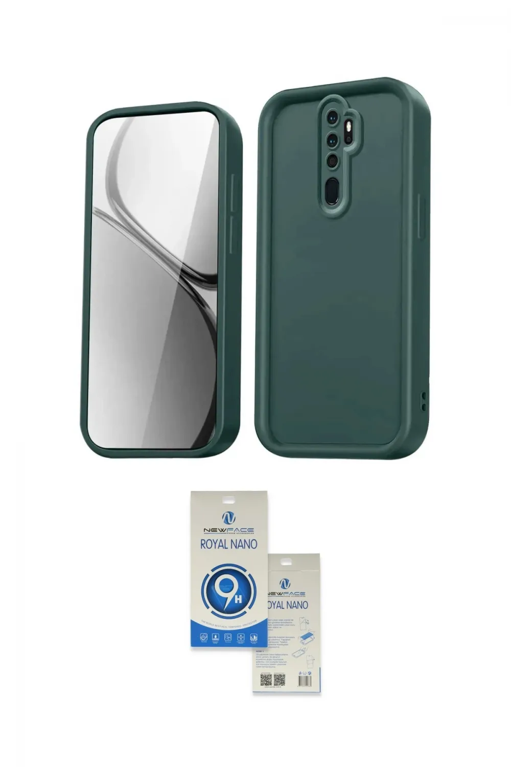 ieg™ Redmi Note 8 Pro Kılıf Yankı Yansıma Özel Seri - Şeffaf Royal Nano Ekran Koruyucu