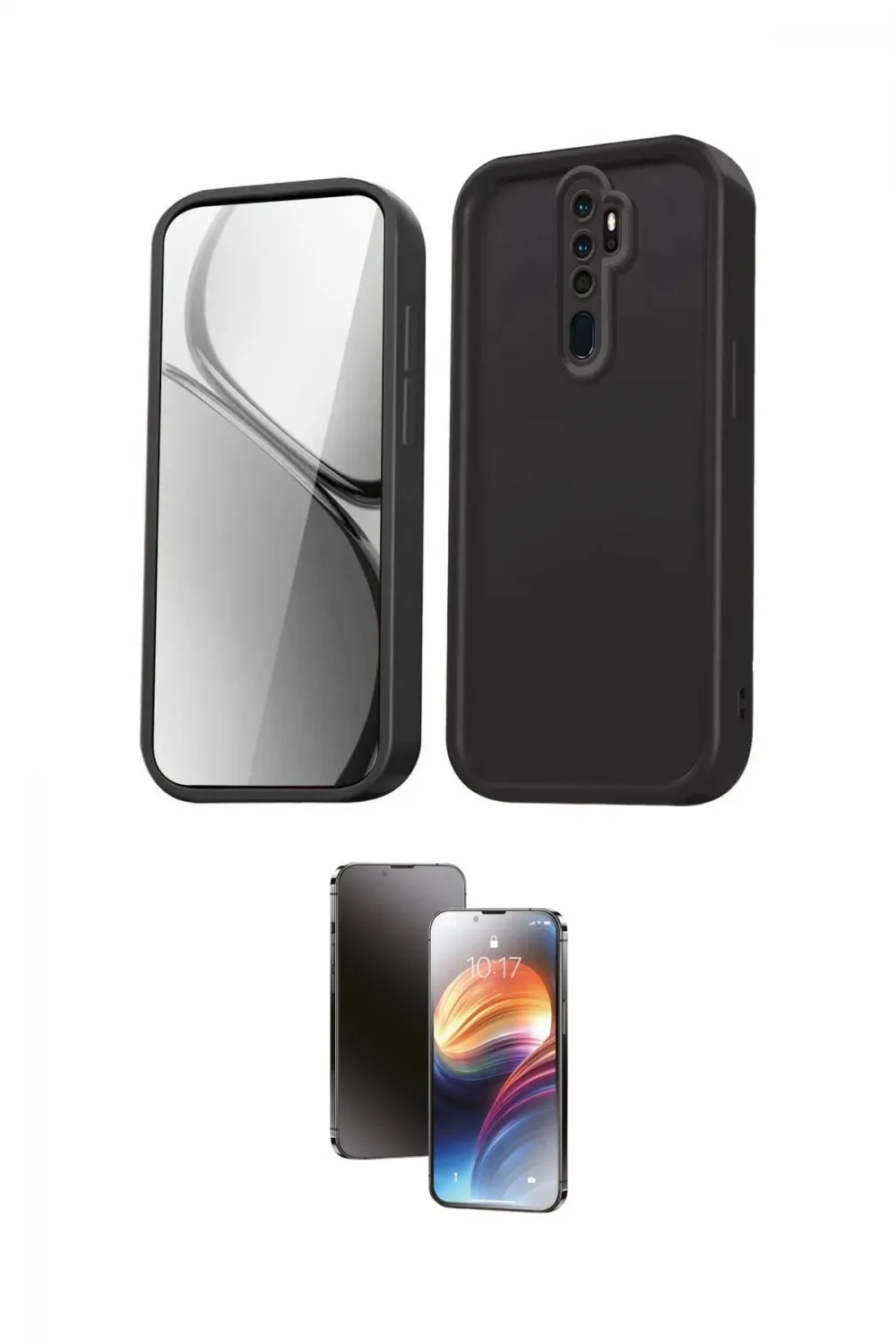 ieg™ Redmi Note 8 Pro Kılıf Yankı Yansıma Özel Seri - Siyah 3D Antistatik Mat Seramik Nano Ekran Koruyucu