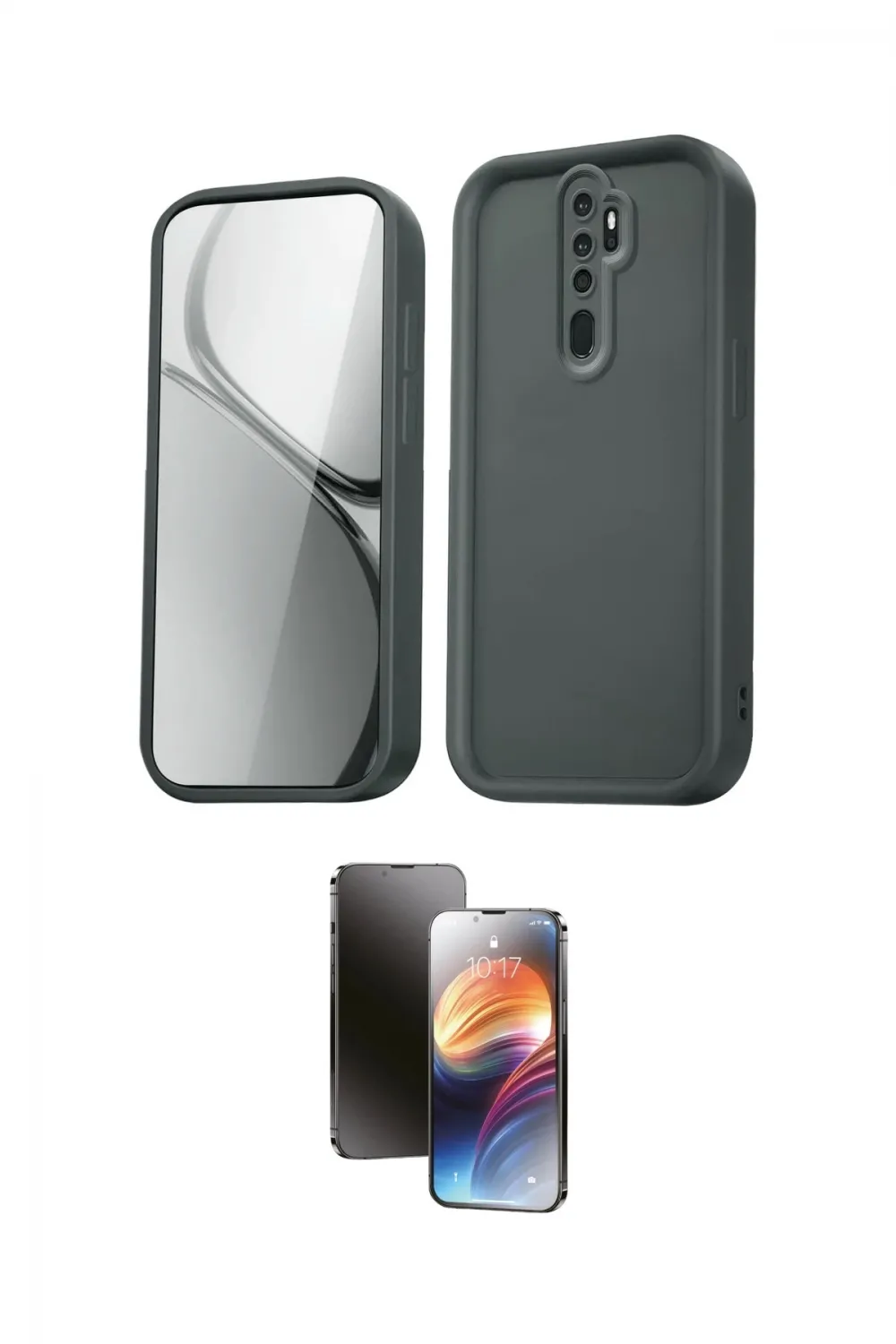 ieg™ Redmi Note 8 Pro Kılıf Yankı Yansıma Özel Seri - Siyah 3D Antistatik Mat Seramik Nano Ekran Koruyucu
