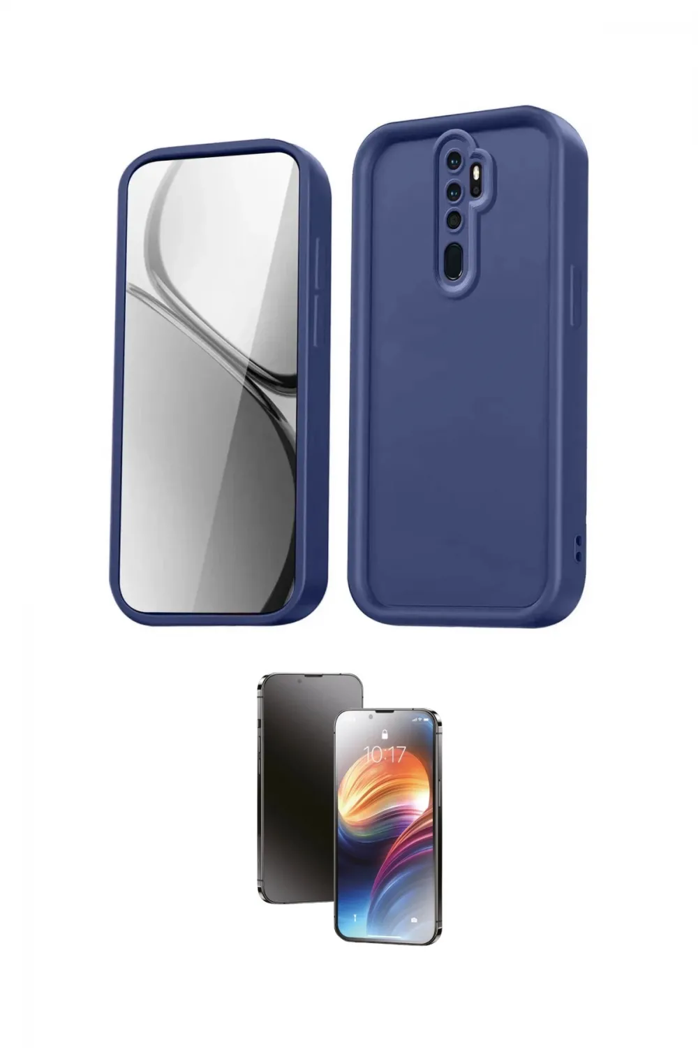 ieg™ Redmi Note 8 Pro Kılıf Yankı Yansıma Özel Seri - Siyah 3D Antistatik Mat Seramik Nano Ekran Koruyucu