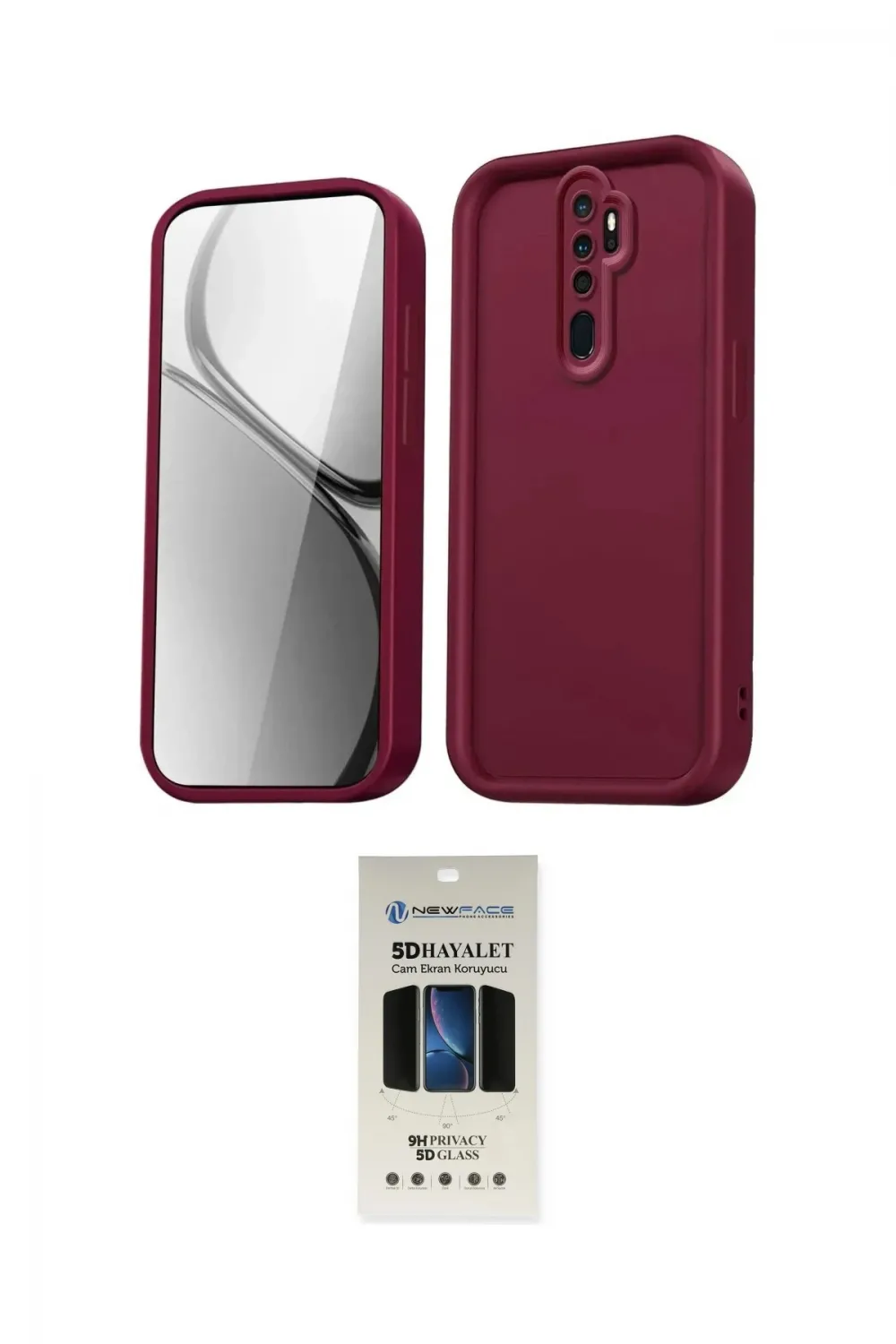 ieg™ Redmi Note 8 Pro Kılıf Yankı Yansıma Özel Seri - Siyah 5D Hayalet Cam Ekran Koruyucu