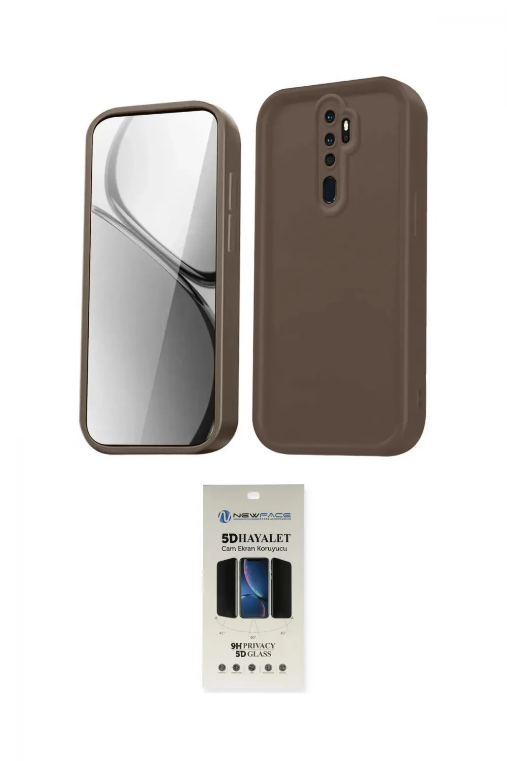 ieg™ Redmi Note 8 Pro Kılıf Yankı Yansıma Özel Seri - Siyah 5D Hayalet Cam Ekran Koruyucu