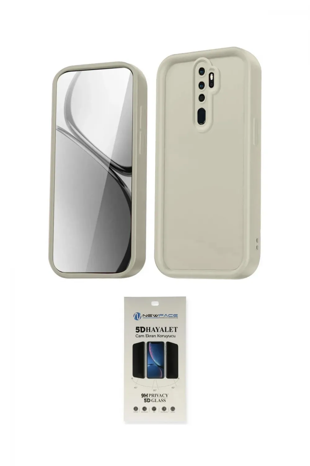 ieg™ Redmi Note 8 Pro Kılıf Yankı Yansıma Özel Seri - Siyah 5D Hayalet Cam Ekran Koruyucu
