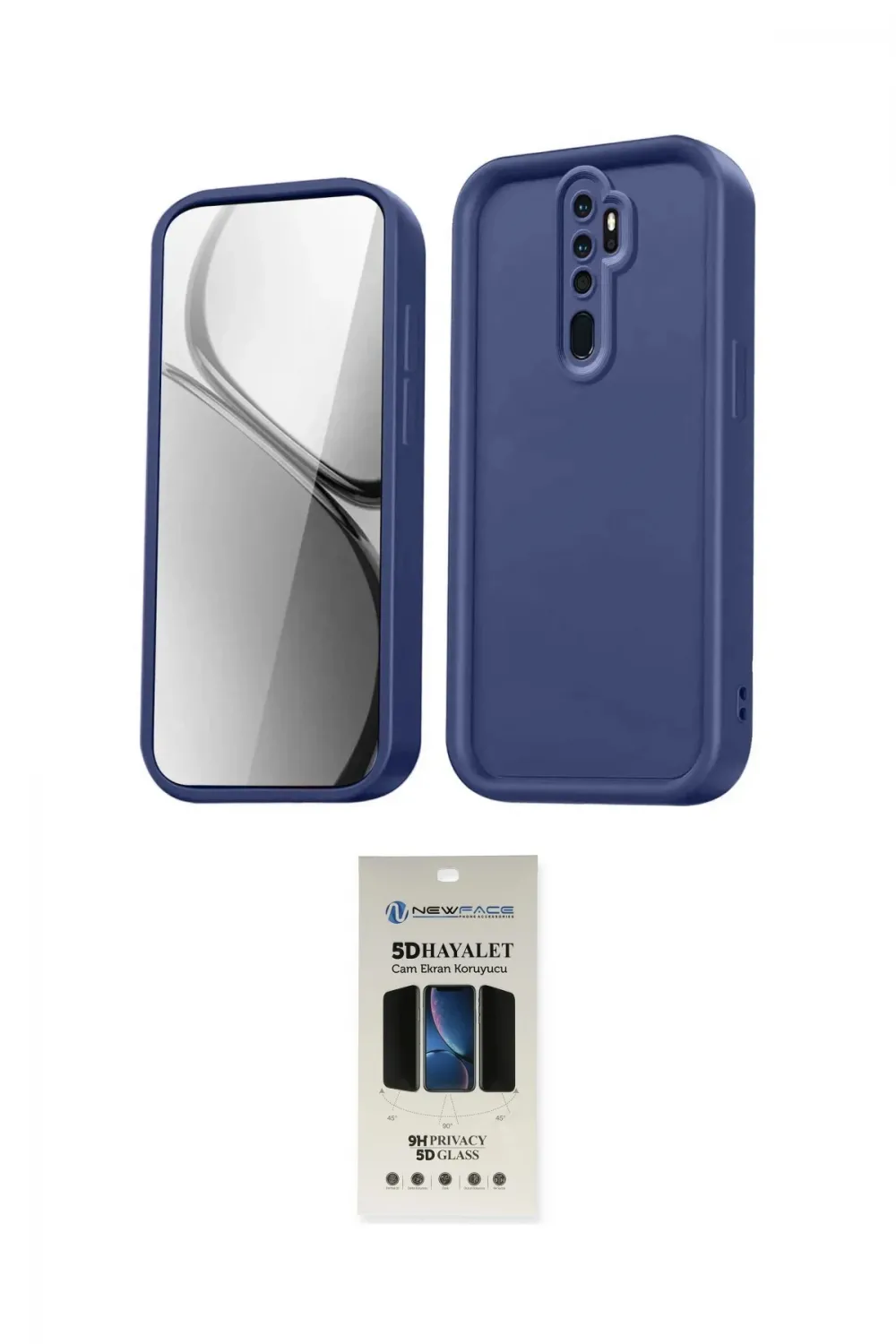 ieg™ Redmi Note 8 Pro Kılıf Yankı Yansıma Özel Seri - Siyah 5D Hayalet Cam Ekran Koruyucu