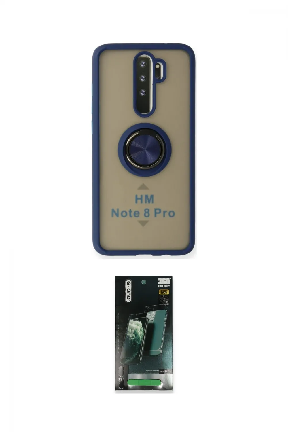 ieg™ Redmi Note 8 Pro Kılıf Yörünge Çizgi - Şeffaf 360 Full Body Arka Koruyucu