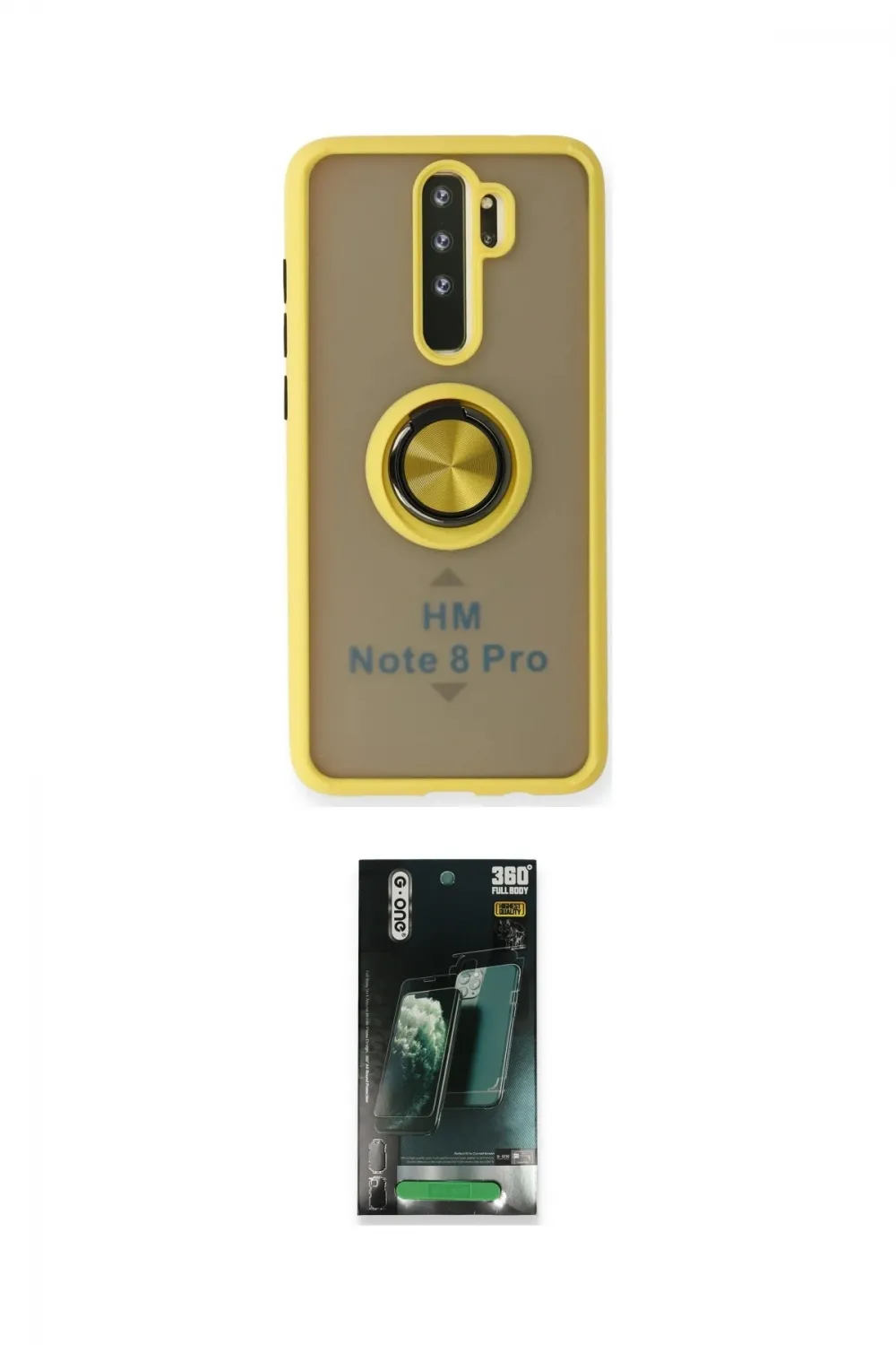 ieg™ Redmi Note 8 Pro Kılıf Yörünge Çizgi - Şeffaf 360 Full Body Arka Koruyucu