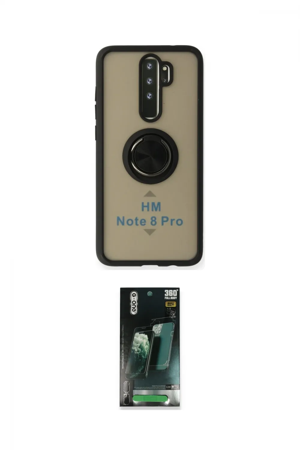 ieg™ Redmi Note 8 Pro Kılıf Yörünge Çizgi - Şeffaf 360 Full Body Arka Koruyucu