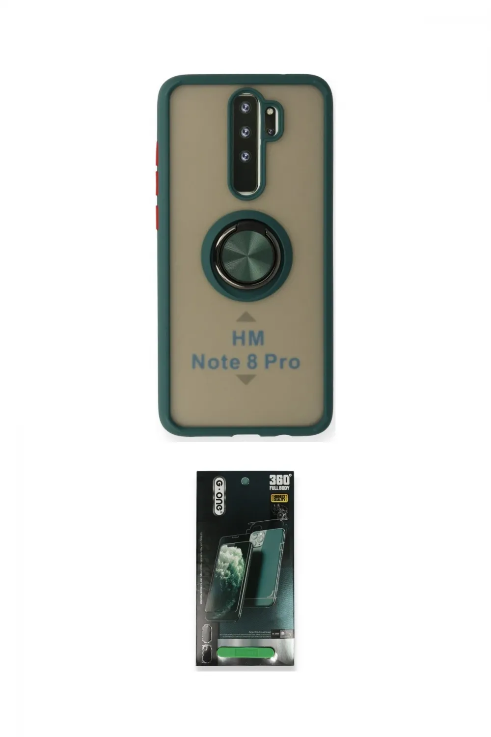 ieg™ Redmi Note 8 Pro Kılıf Yörünge Çizgi - Şeffaf 360 Full Body Arka Koruyucu