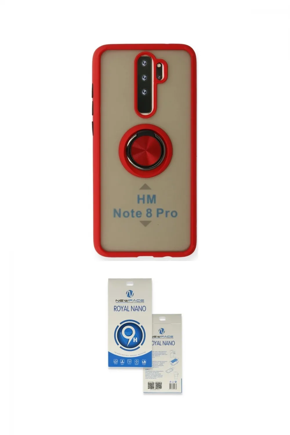 ieg™ Redmi Note 8 Pro Kılıf Yörünge Çizgi - Şeffaf Royal Nano Ekran Koruyucu