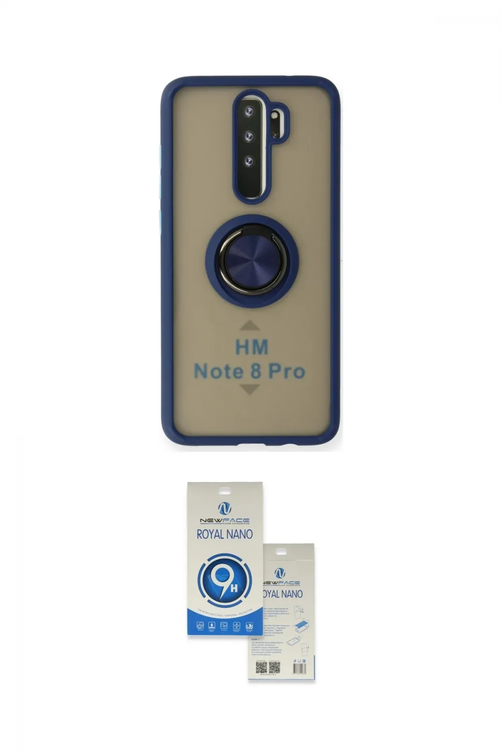 ieg™ Redmi Note 8 Pro Kılıf Yörünge Çizgi - Şeffaf Royal Nano Ekran Koruyucu