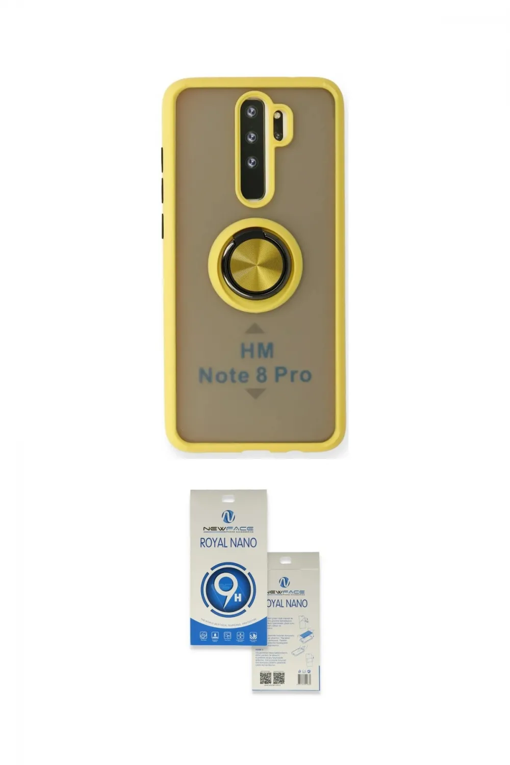 ieg™ Redmi Note 8 Pro Kılıf Yörünge Çizgi - Şeffaf Royal Nano Ekran Koruyucu