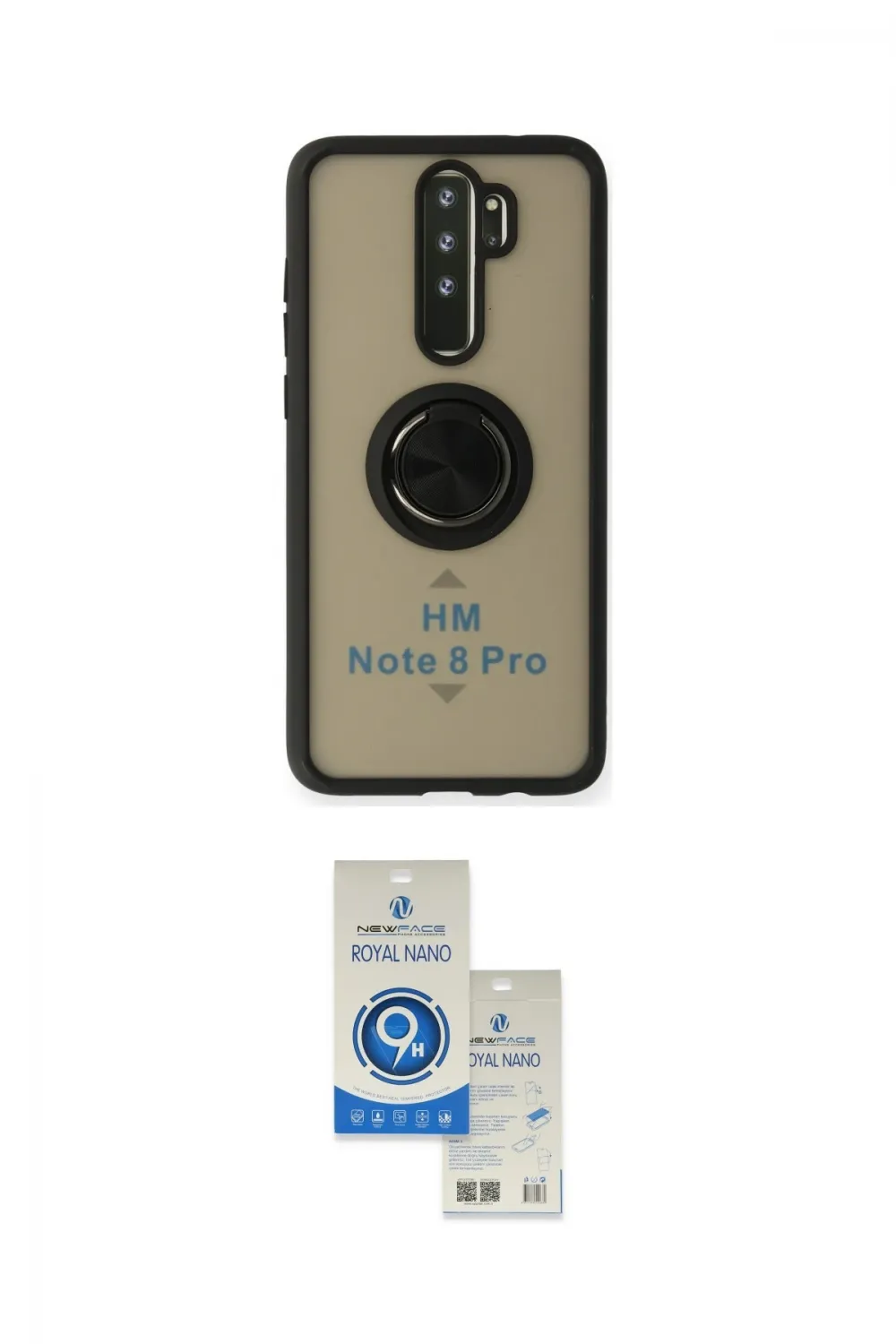 ieg™ Redmi Note 8 Pro Kılıf Yörünge Çizgi - Şeffaf Royal Nano Ekran Koruyucu